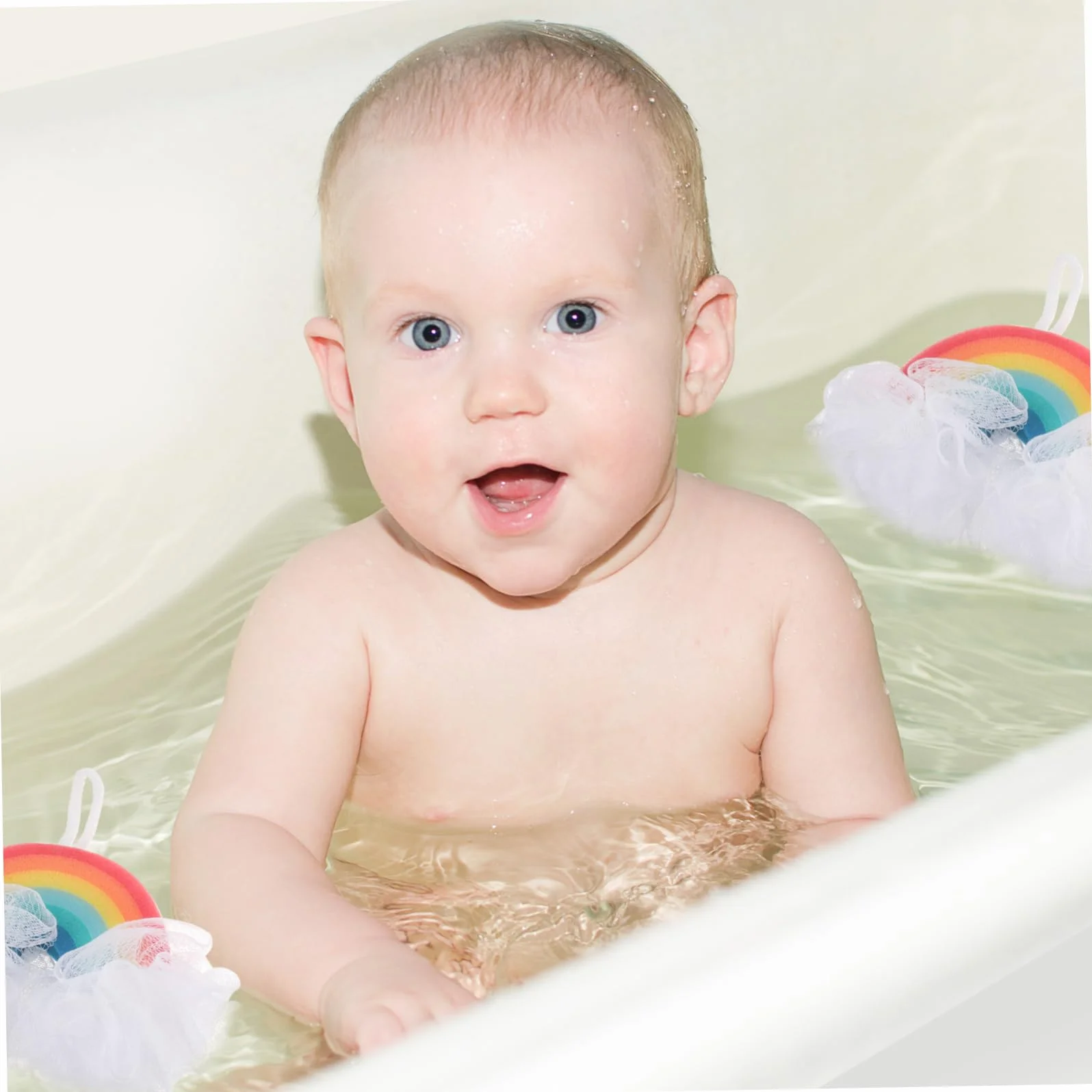 Esponja de Baño Arcoíris 2 Piezas de Esponja para Niños | , Exfoliante Corporal, para Ducha, Formato Compacto, Adecuado para Bebés y Pequeños