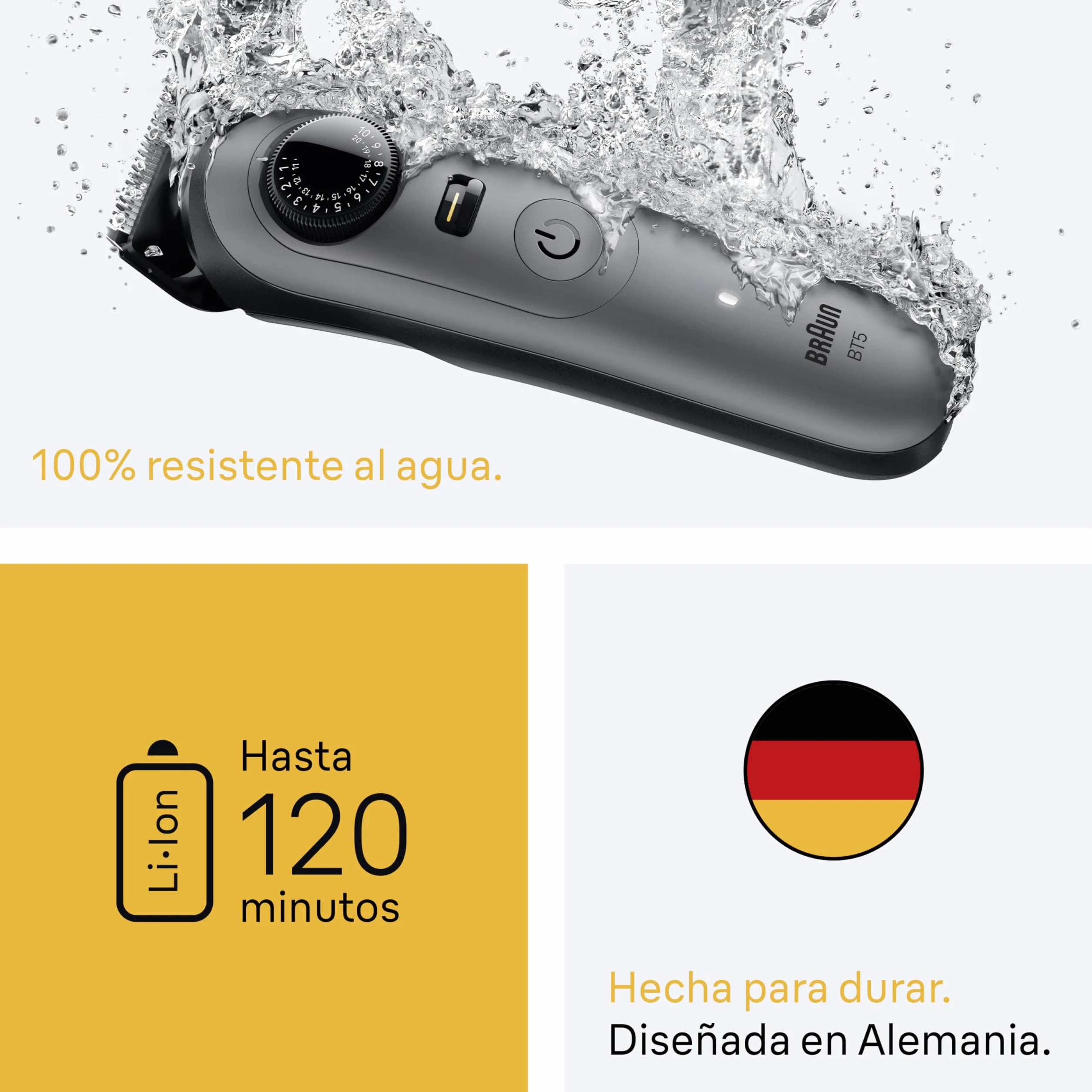 Braun Series 5 BT5565 Recortadora De Barba Resistente Al Agua, 120 Min Autonomía, 40 Longitudes, Lámina Ultra Afilada