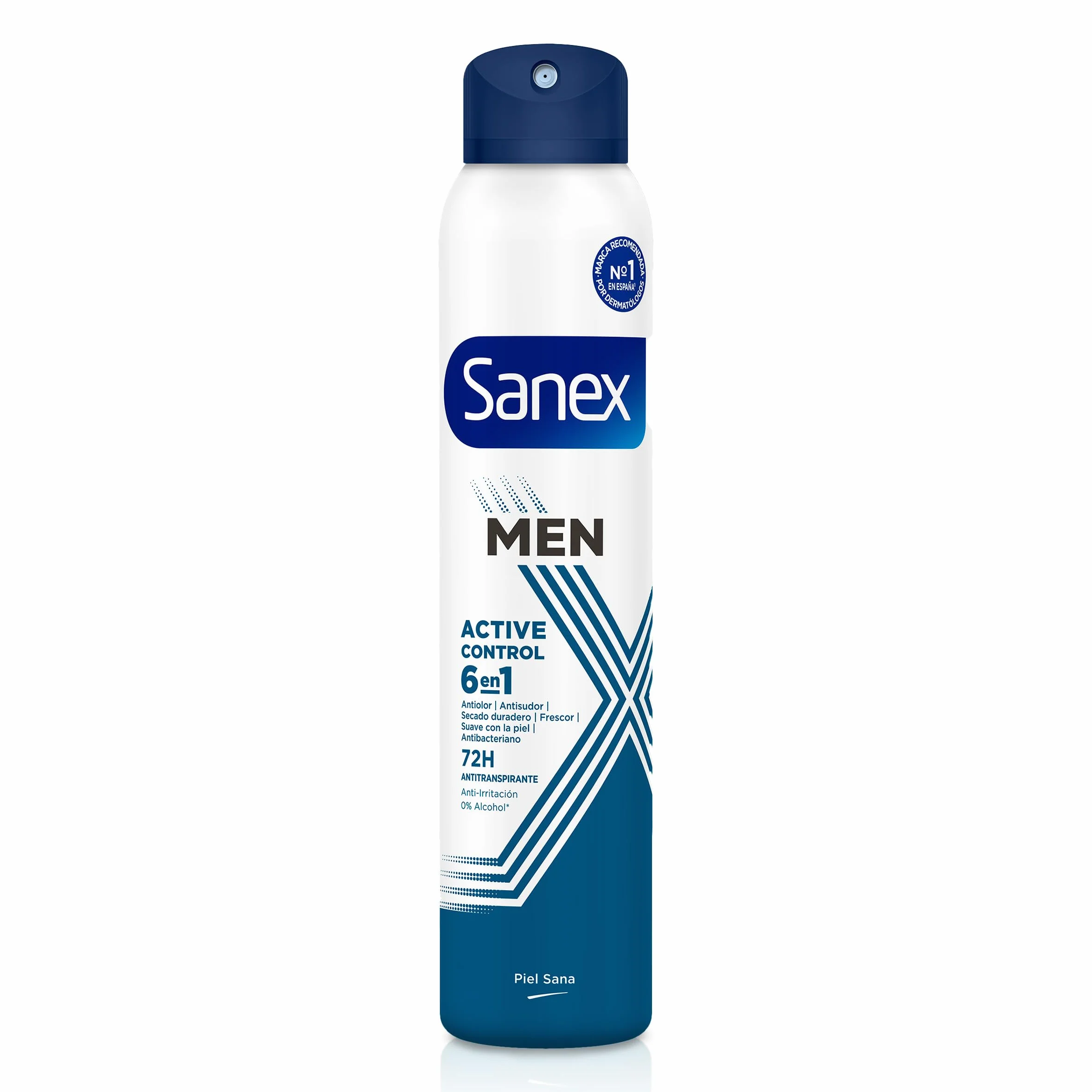 Sanex Men Active Control Desodorante Spray 200 ml Pack 6 uds Antitranspirante 72H 0% Alcohol