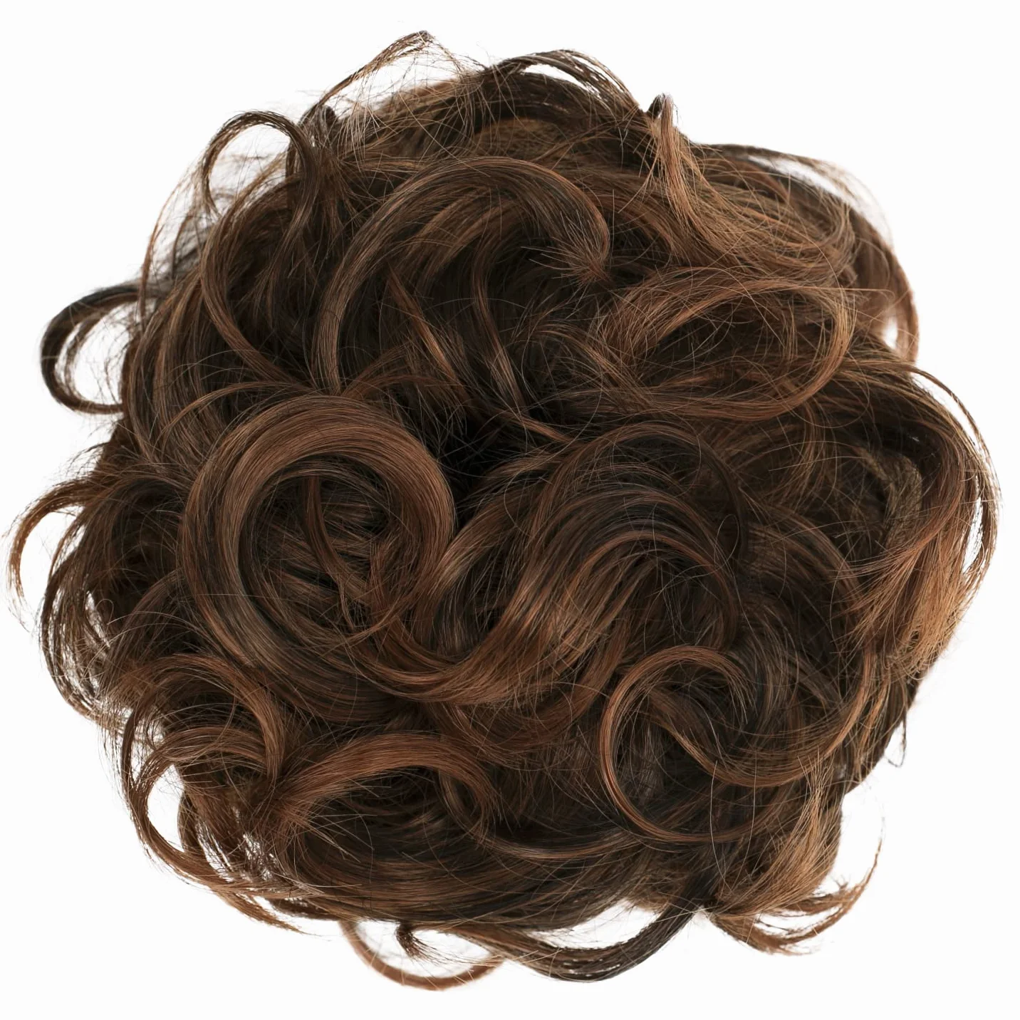 CAISHA XL Postizo Coletero Lazo Para El Pelo Voluminoso Ondulado Cabello Sintético Mezcla Marrón
