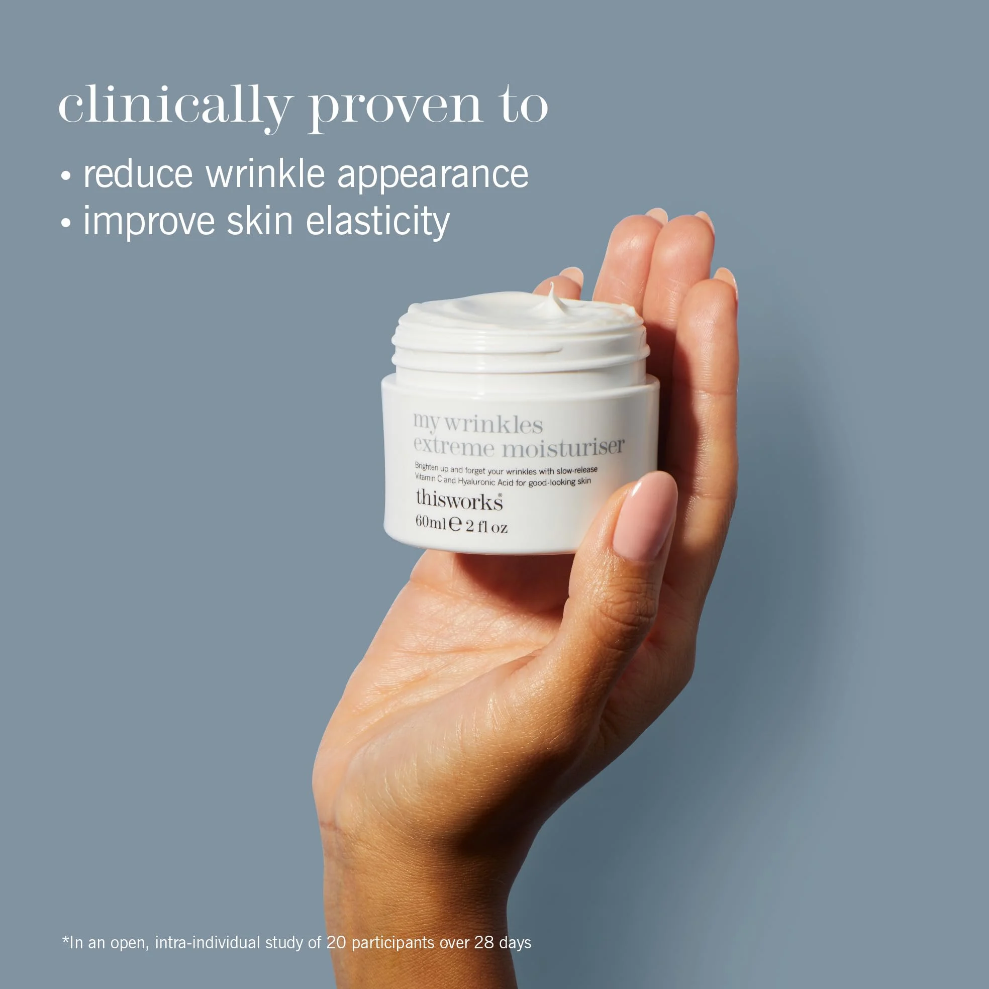 This Works My Wrinkle Extreme Moisture, 60 ml – Crema facial antienvejecimiento con bakuchiol, vitamina C y ácido hialurónico – Hidratante iluminador para suavizar y rellenar la piel deshidratada