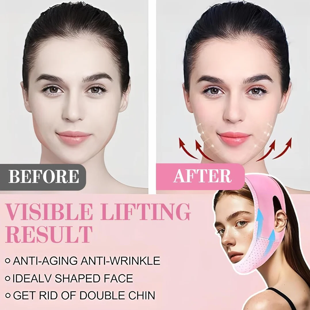 Mentonera Papada Reutilizable V-Line Lifting Face Mask Chin Strap Correa Adelgazante Facial Vendaje Cinturón de Estiramiento Facial