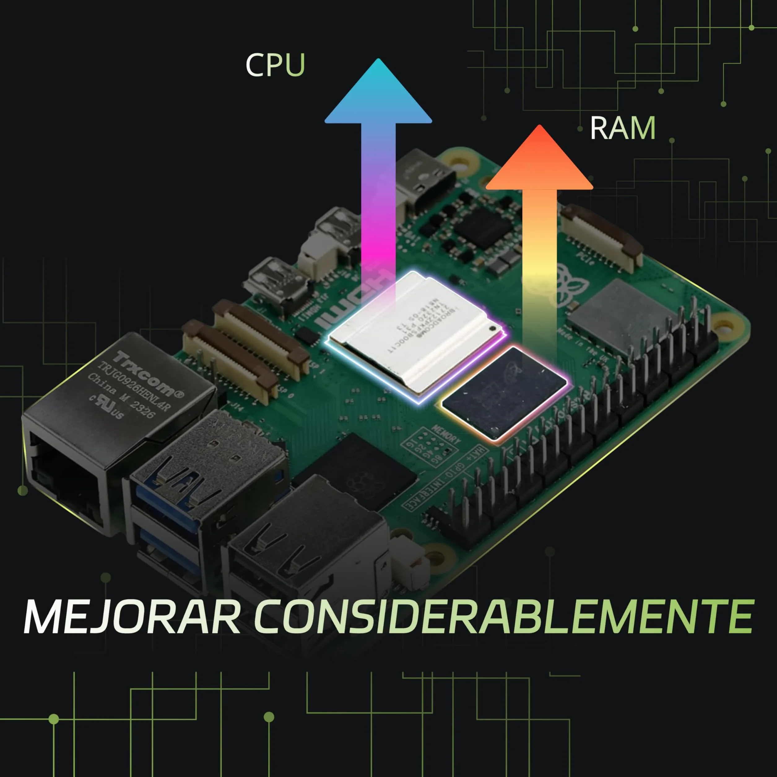 iRasptek Starter Kit para Raspberry Pi 5 8GB RAM 128GB OS-Bookworm Caja de Aluminio