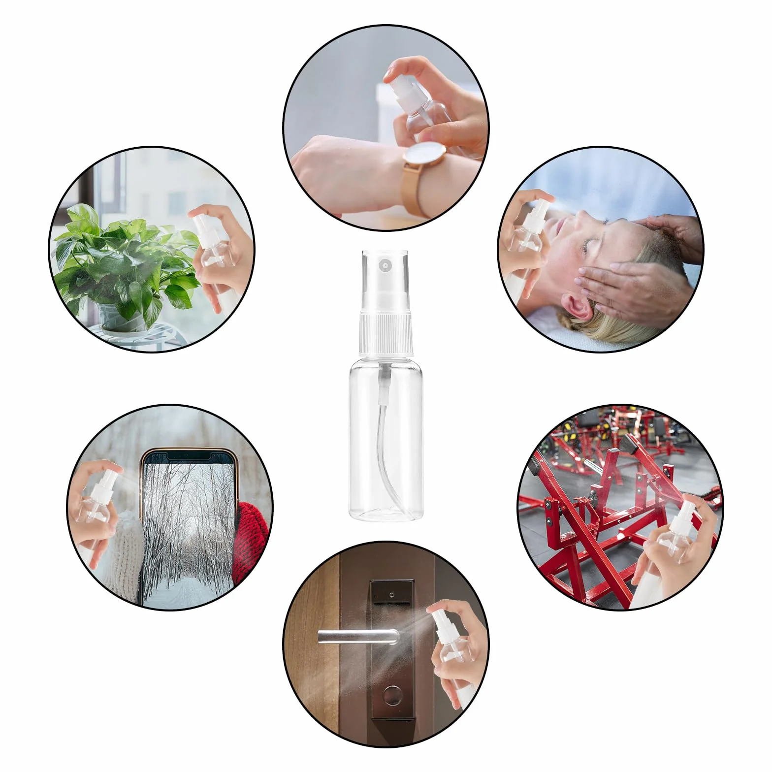 Botella de spray vacía 10 piezas 100 ml pulverizador perfume champú con embudos goteros etiqueta