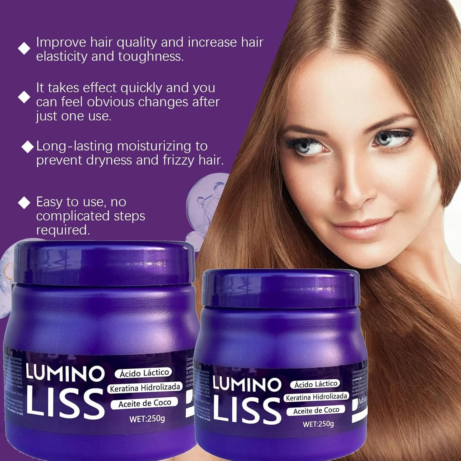 Lumino Liss Alisado Sin Formol Crema Alisadora para Cabello 3pcs