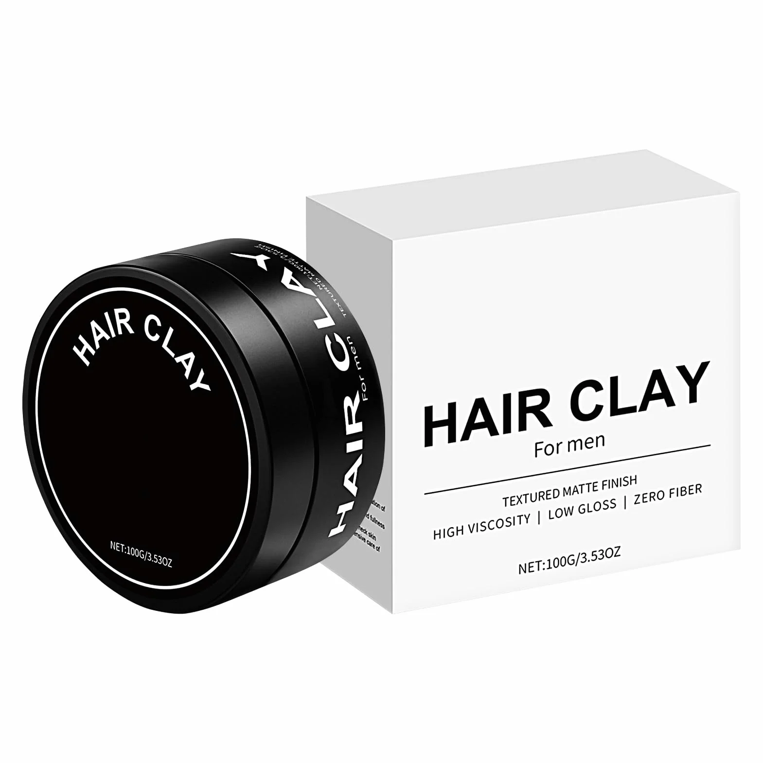 Hair Clay Strong Hold Matte Finish 100 g Lightweight Formula All-Day Styling No Greasy Texture