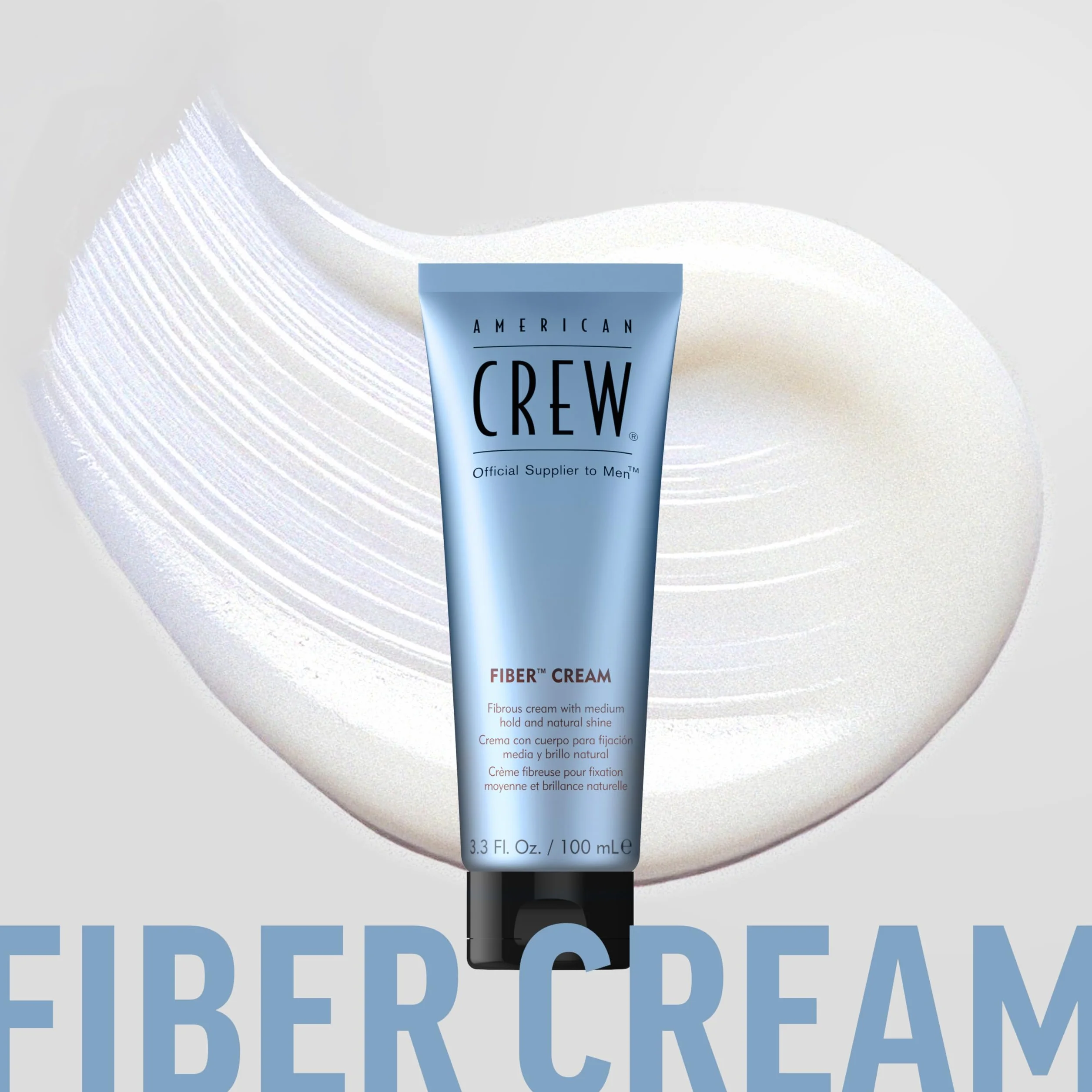 American Crew Fiber Cream Crema de Peinado para Hombre Moldea el Pelo Aporta Textura Cuerpo Flexibilidad Aumenta el Brillo Acabado Natural Fijación Media 100 ml