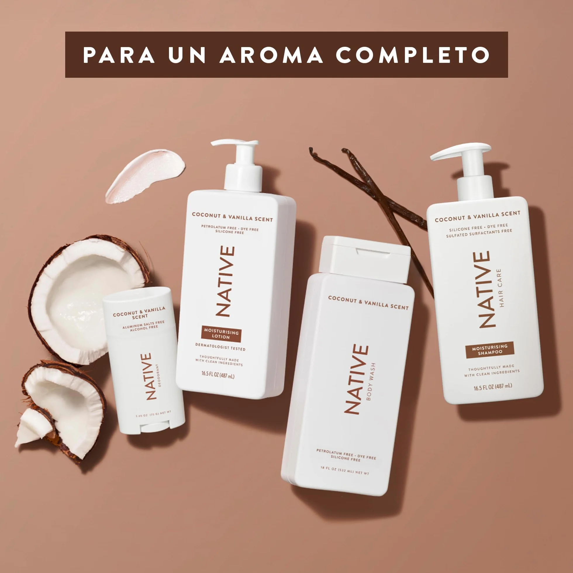 Desodorante Natural para Mujeres y Hombres - Libre de Alcohol y Aluminio - Aroma Coco y Vainilla - Control del Olor 72 Horas (75 ml)