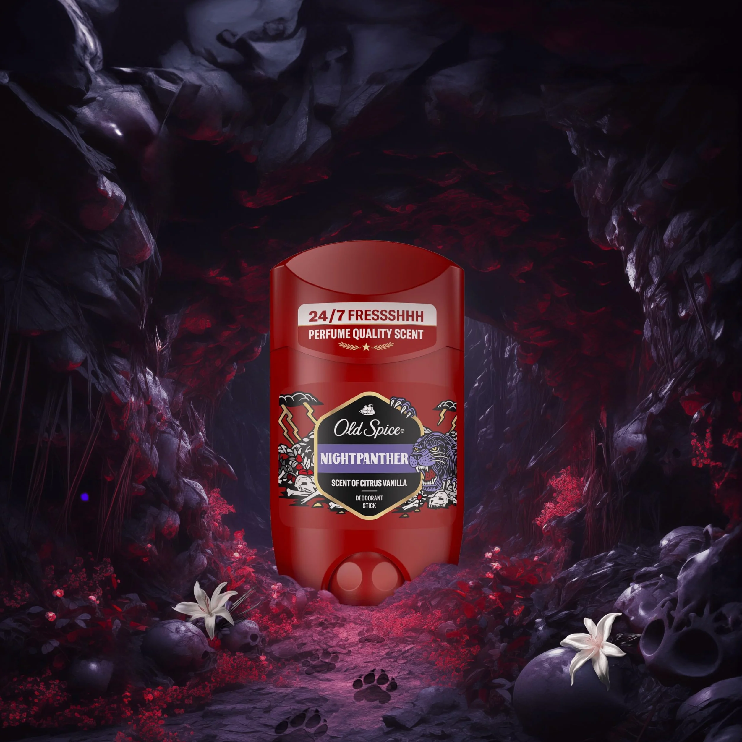 Old Spice Night Panther Desodorante en Barra 4x50ml, Fresco 24 Horas, Protección Contra el Mal Olor