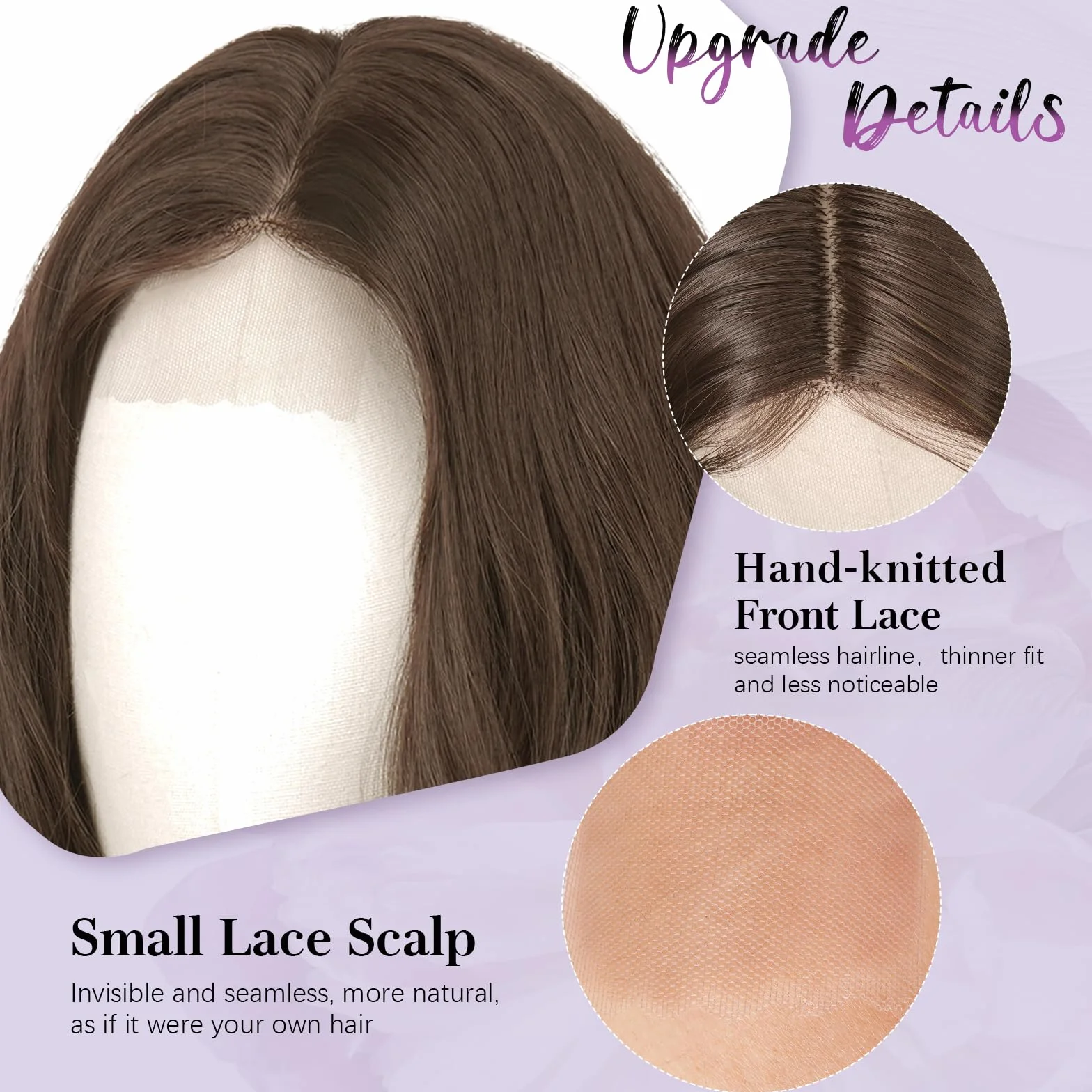 Peluca Largos y Ondulados 70 cm Rojo Baya para Mujer con Raya Central Natural y Frente de Encaje Resistente al Calor Sintética