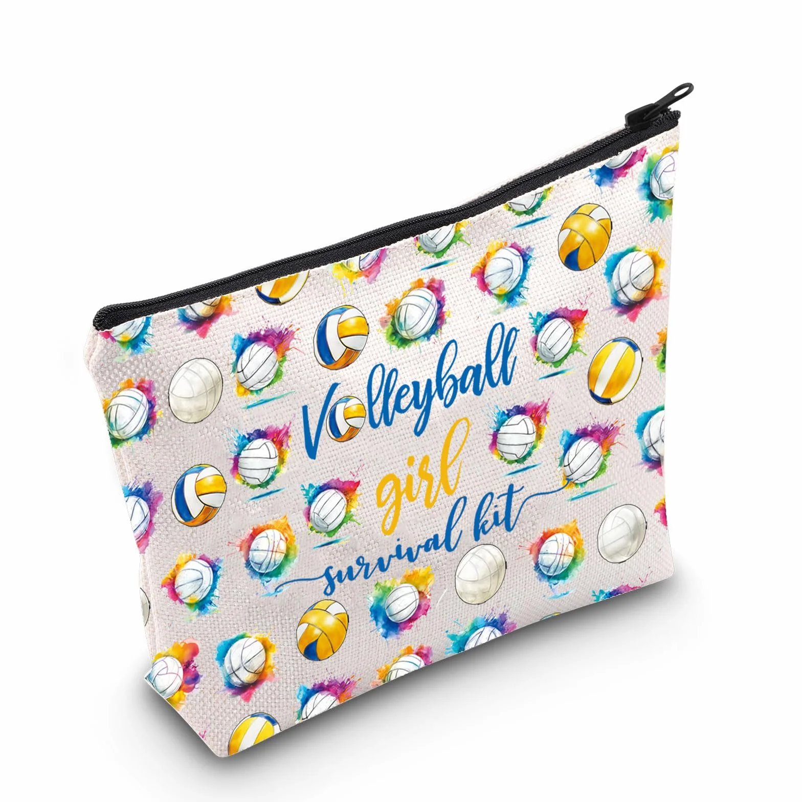 Bolsa de maquillaje de voleibol para niña regalo jugador kit supervivencia cremallera entrenamiento