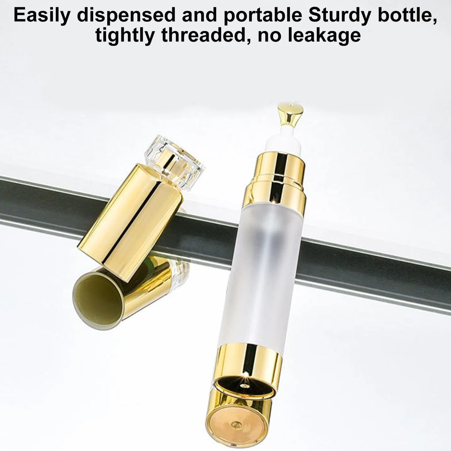 Airless Pump Bottles 15 ML 20 ML Leak Proof Clear Vacuum Pump Cosmetic Lotion Containers Travel Size Dispensers