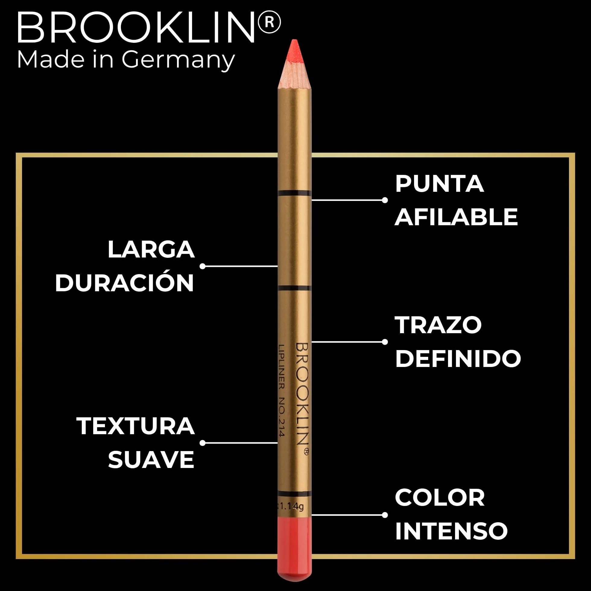 Impala Brooklin Waterproof Lip Pencil Coral Anaranjado Mate 214 Perfilador de Labios Permanente