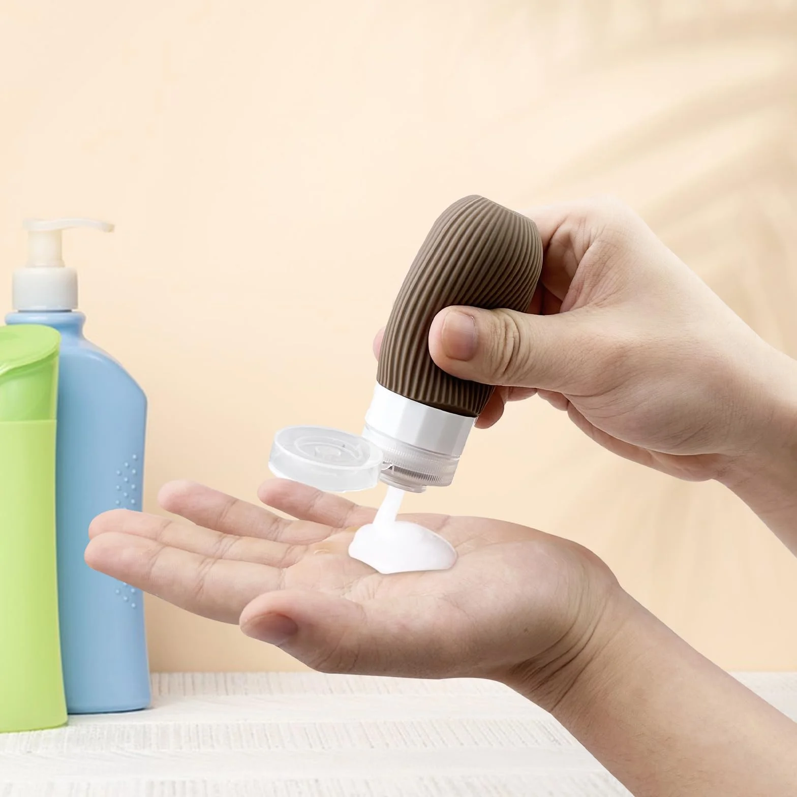 Viajes Travel Bottles Silicona 100ml 4Pcs Kit Champu Envases Frascos Silicone Avion Liquido Rellenable Botella