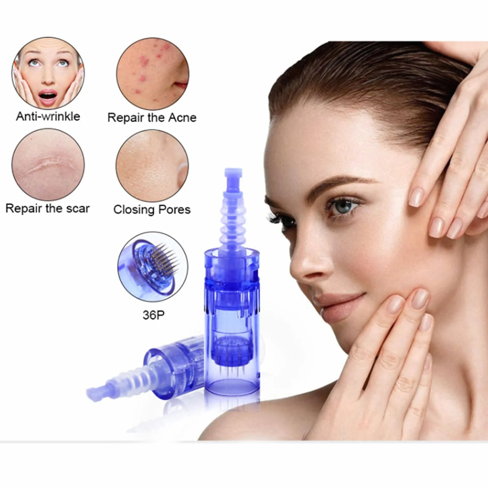 36 Pin Micro Needles Dermapen Replacement Cartridge Bajonett Port for Electric Derma Pen Anti-Aging Facial 10pcs