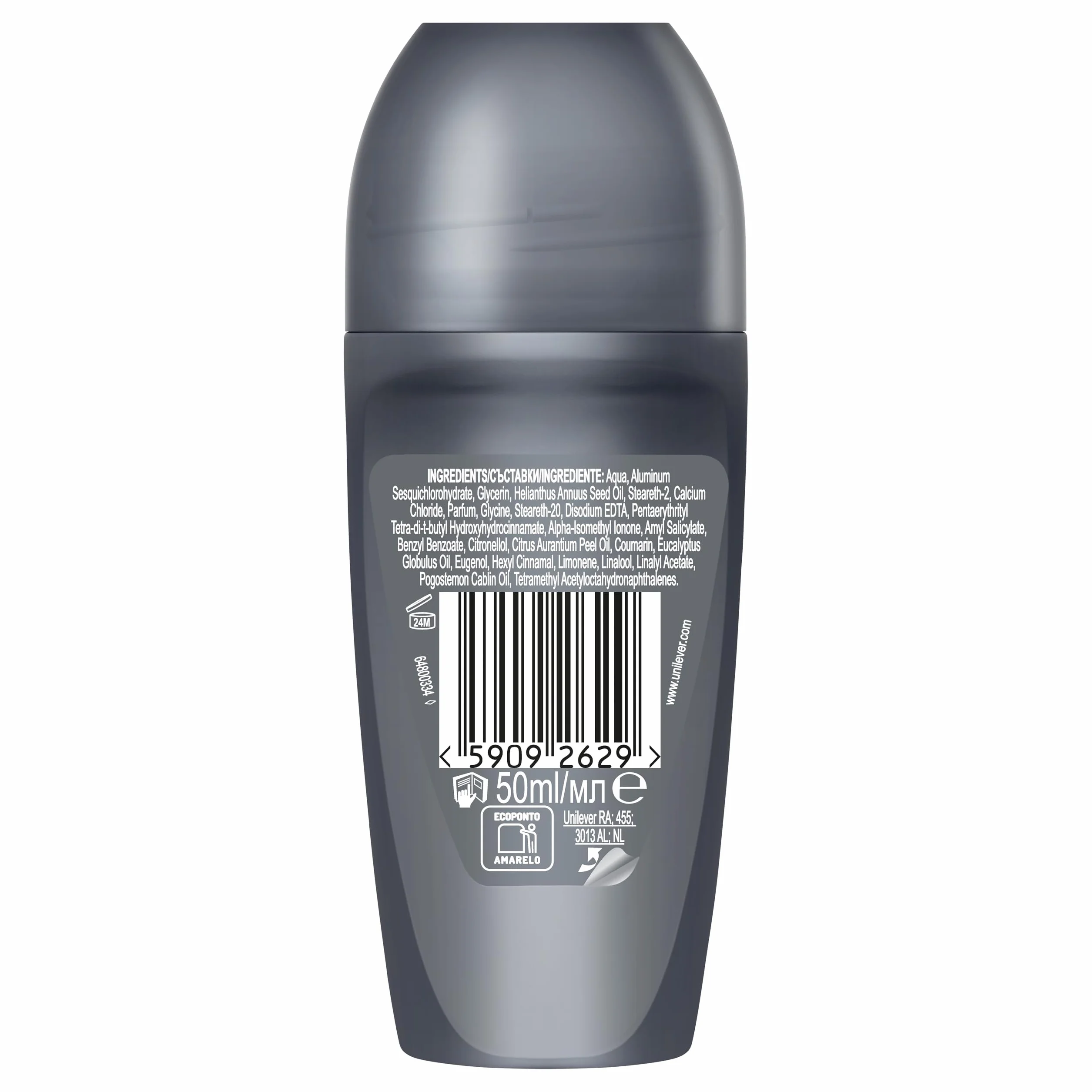 Dove Men+Care Advanced Desodorante Roll-On Invisible Dry 72h Antitranspirante 50ml Pack 6