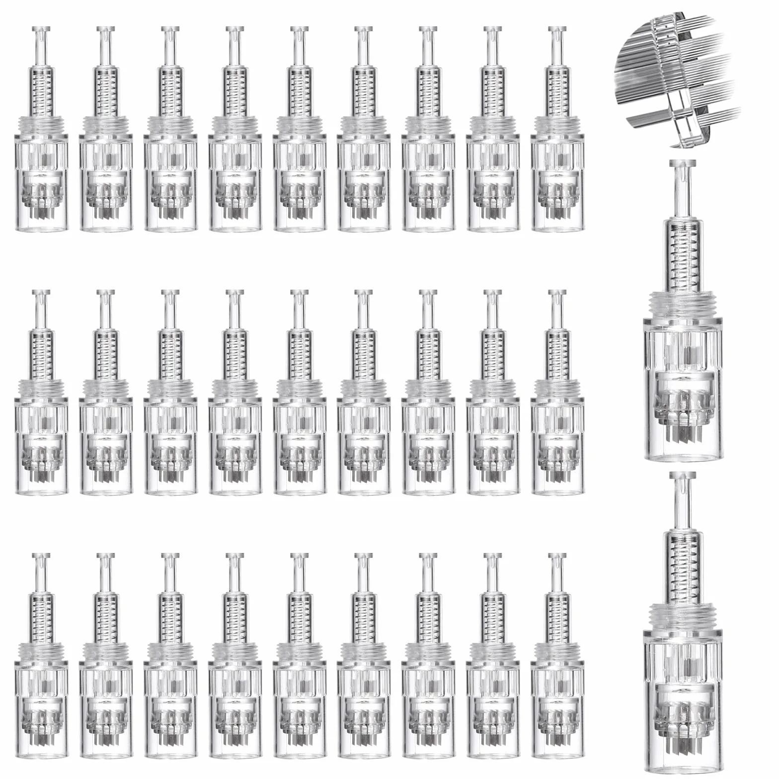 Agujas Dermapen Microneedling 36 Pin Espiral Puntas Repuesto para Bolígrafos de Microagujas