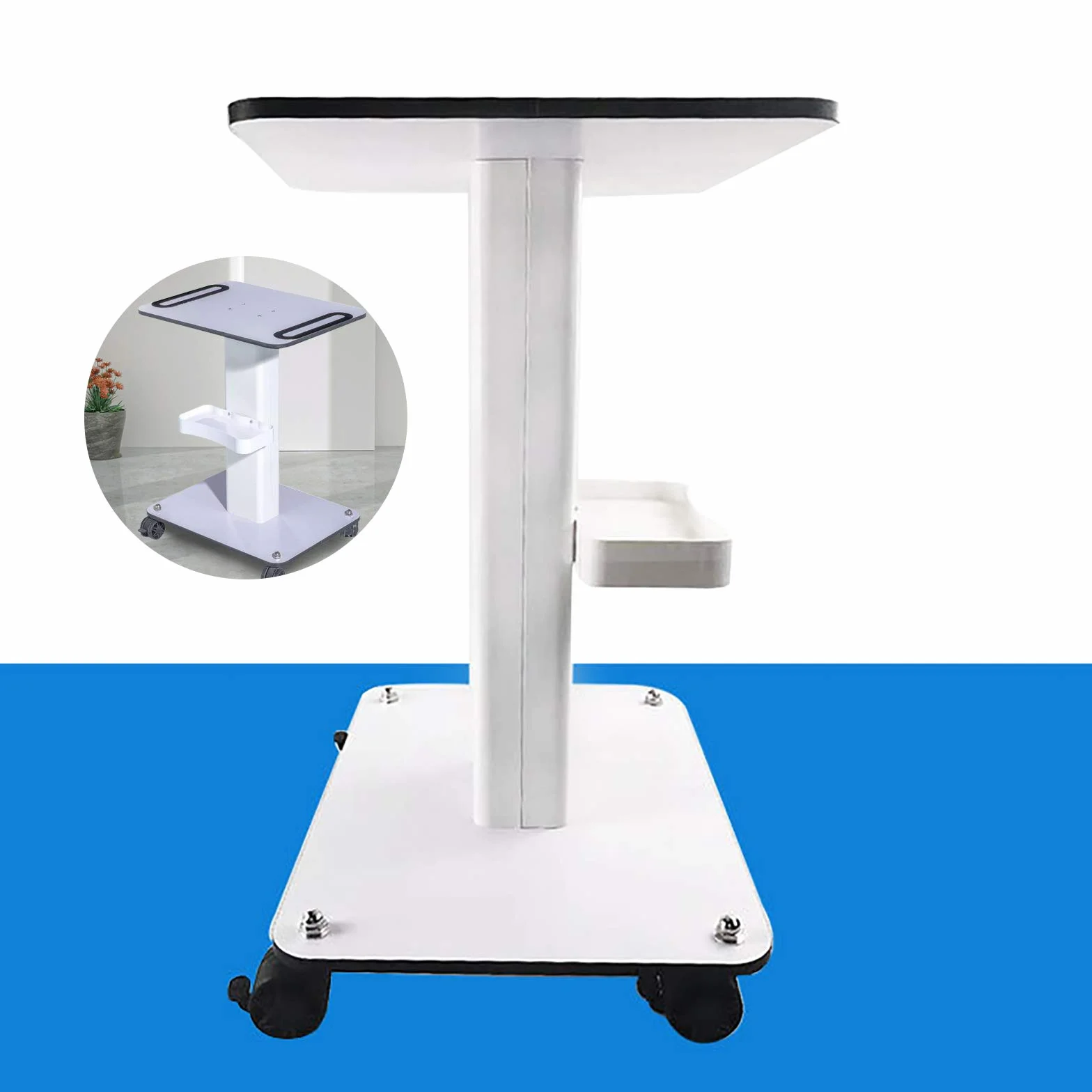 Carrito para instrumentos de belleza ABS madera y hierro 52x40 cm