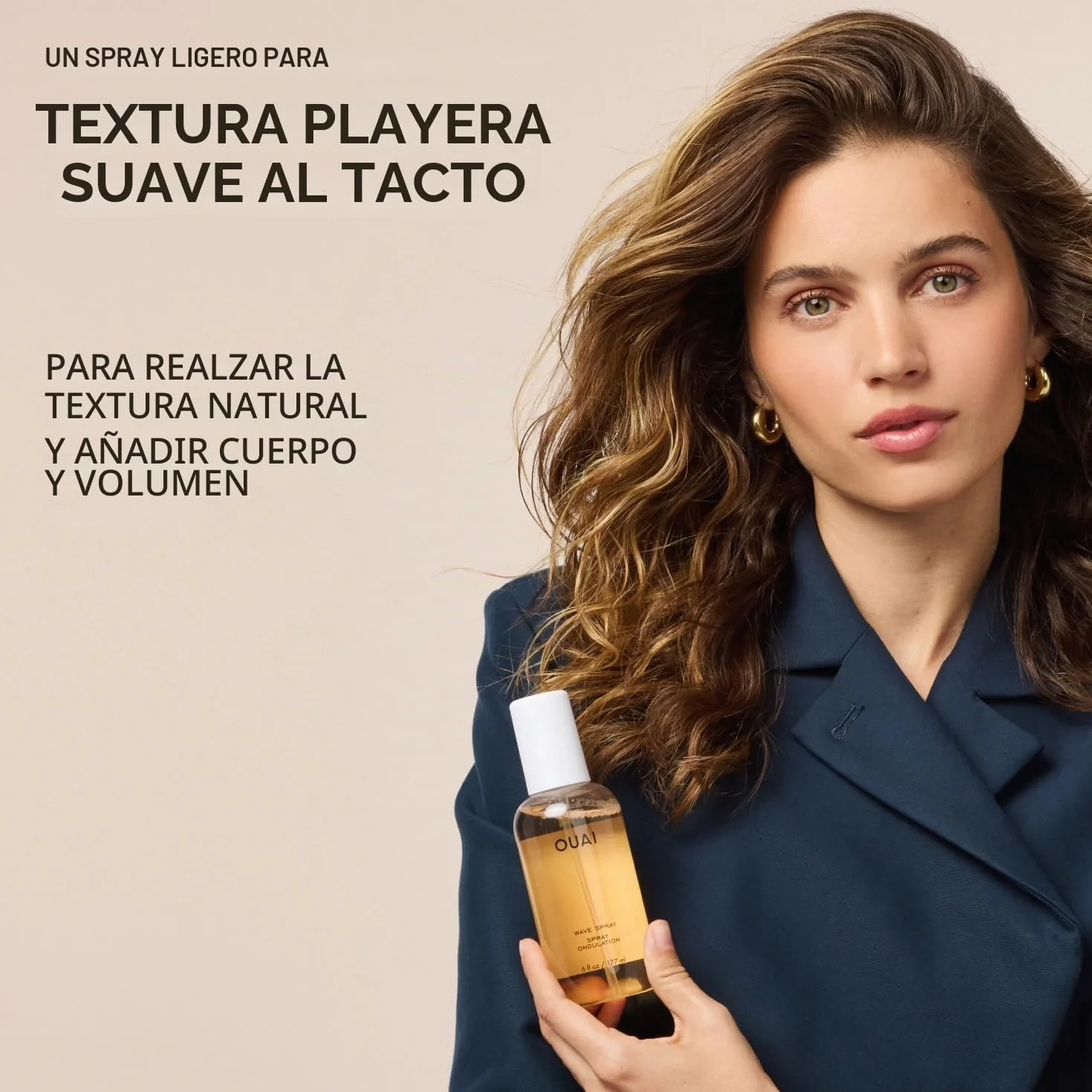 OUAI Spray de Textura Tamaño de Viaje - Spray Texturizante para Cabello con Aceite de Coco y Proteína de Arroz