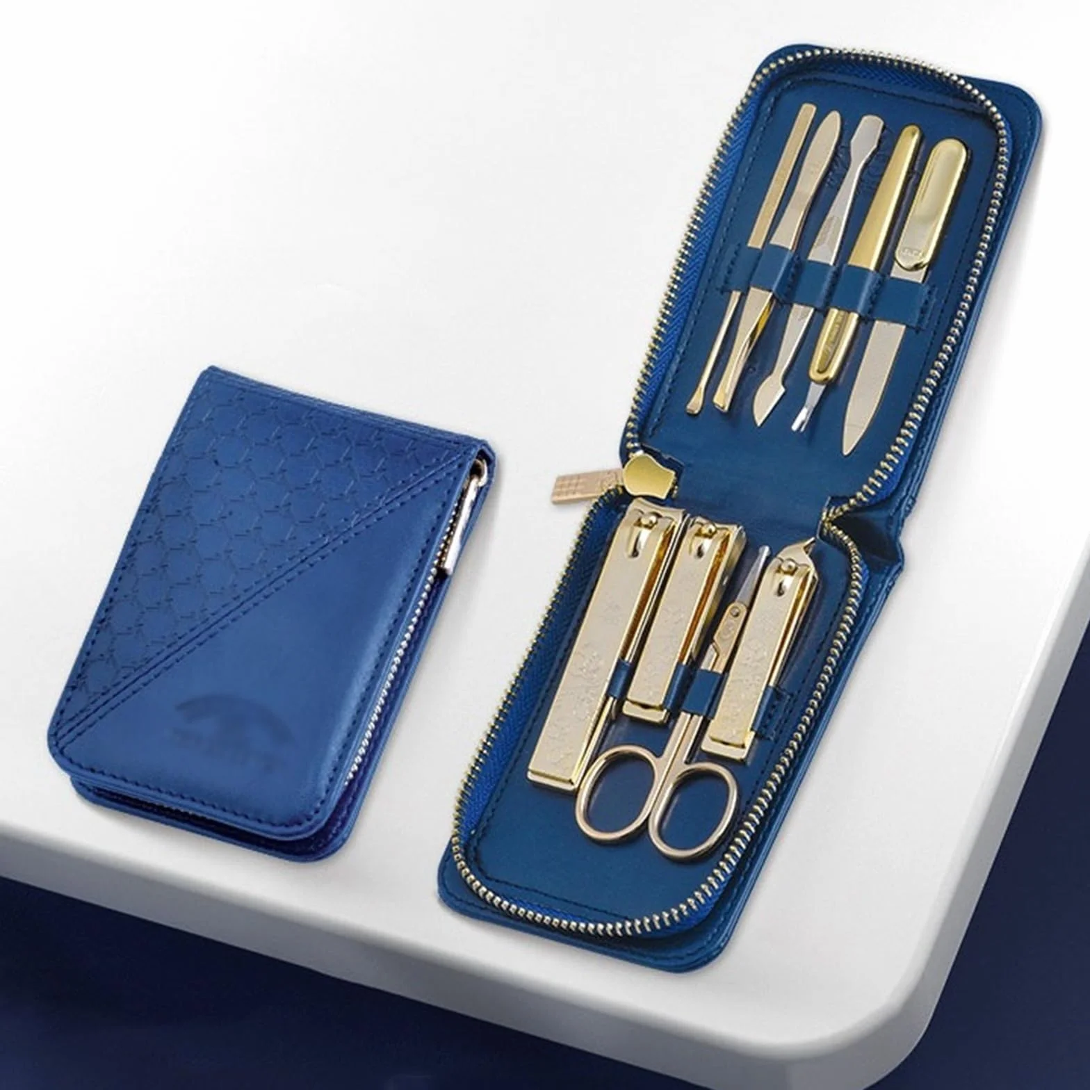 Juego de manicura Juego de cortaúñas Juego de manicura de 9 piezas, kit de cortaúñas, herramientas profesionales for el cuidado de uñas de acero inoxidable, kit portátil de cuidado de uñas con estuch