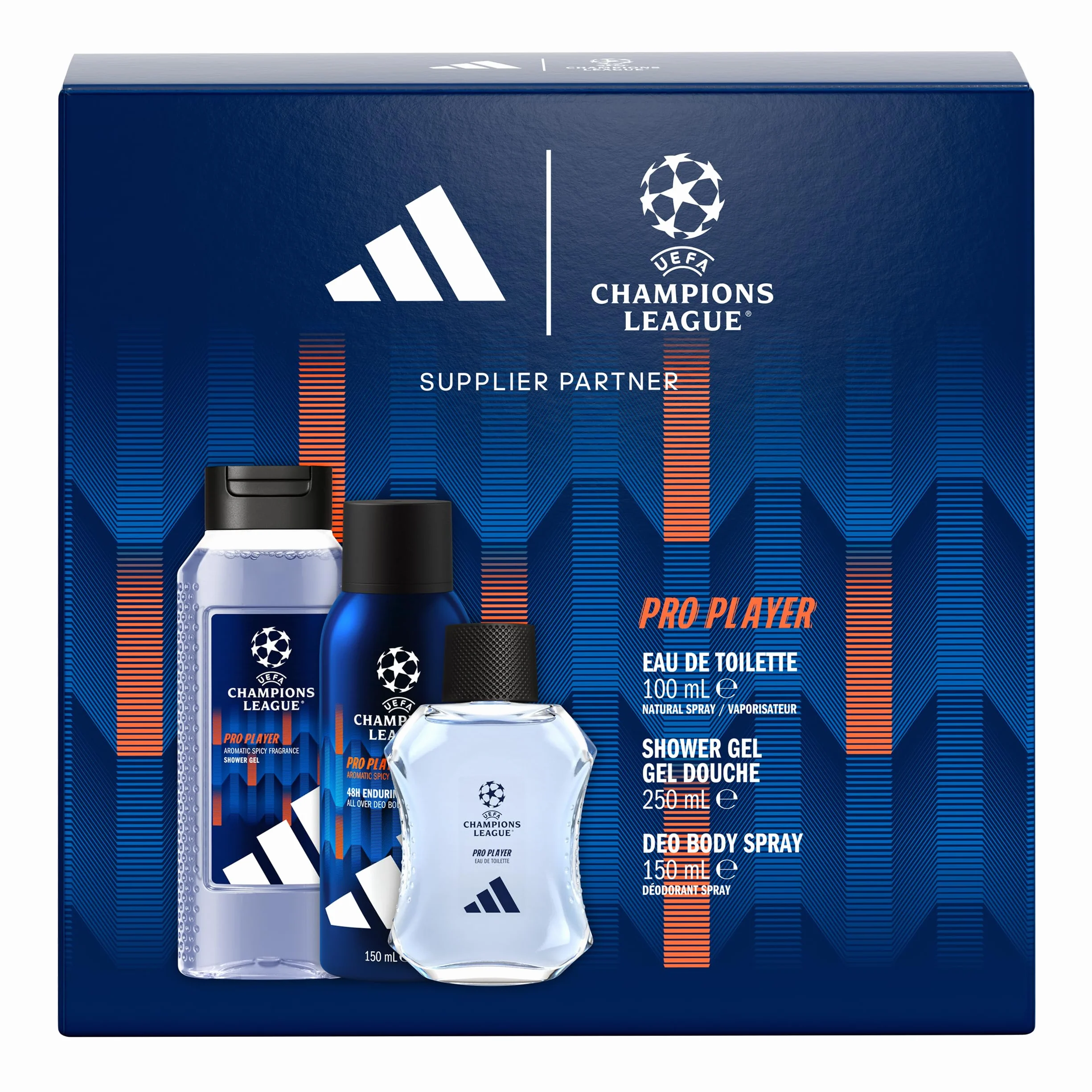 Adidas UEFA 12 Eau de Toilette 100ml Gel de Ducha 250ml Desodorante 150ml