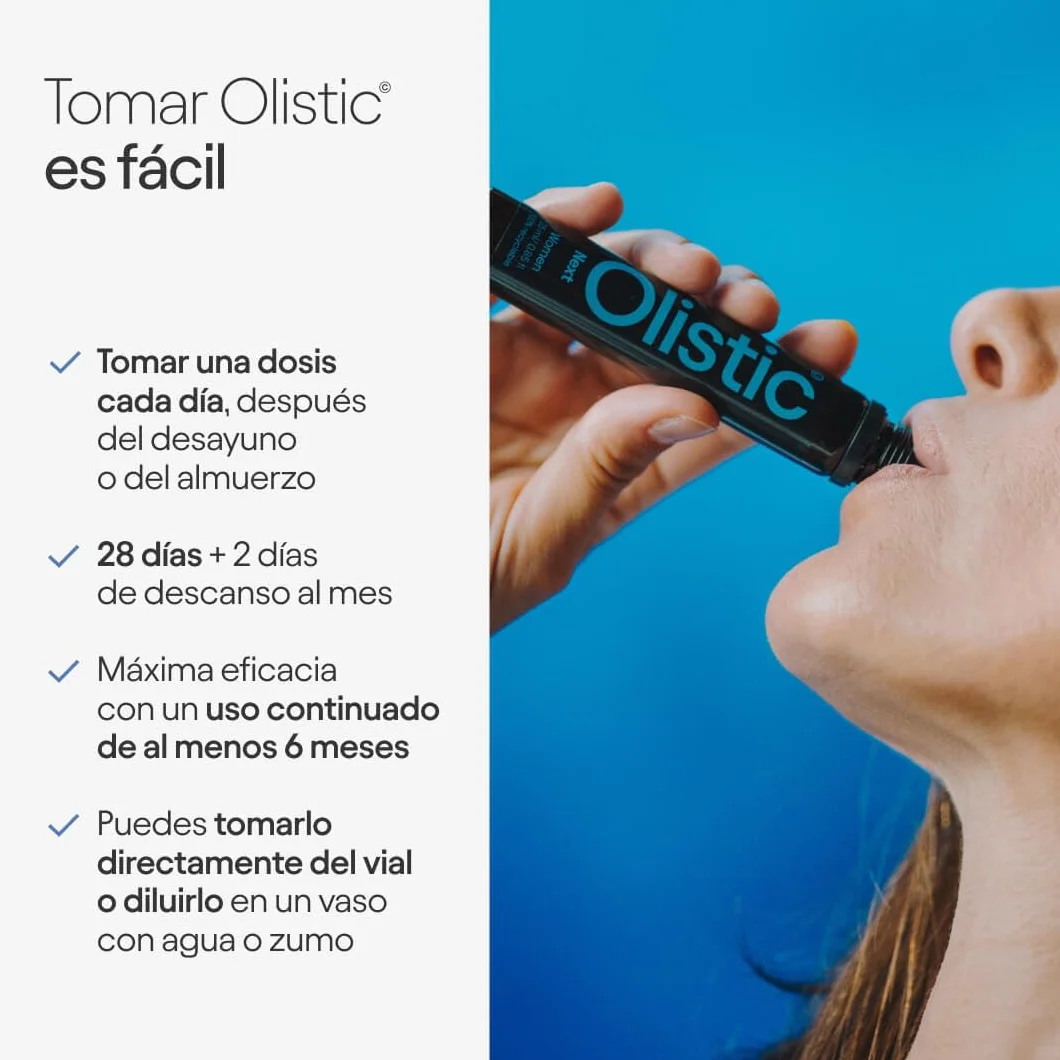 Olistic WOMEN NEXT Complemento Alimenticio Anticaída de Cabello Ingredientes Naturales Vitaminas Vegano Sin Gluten 28 Ampollas