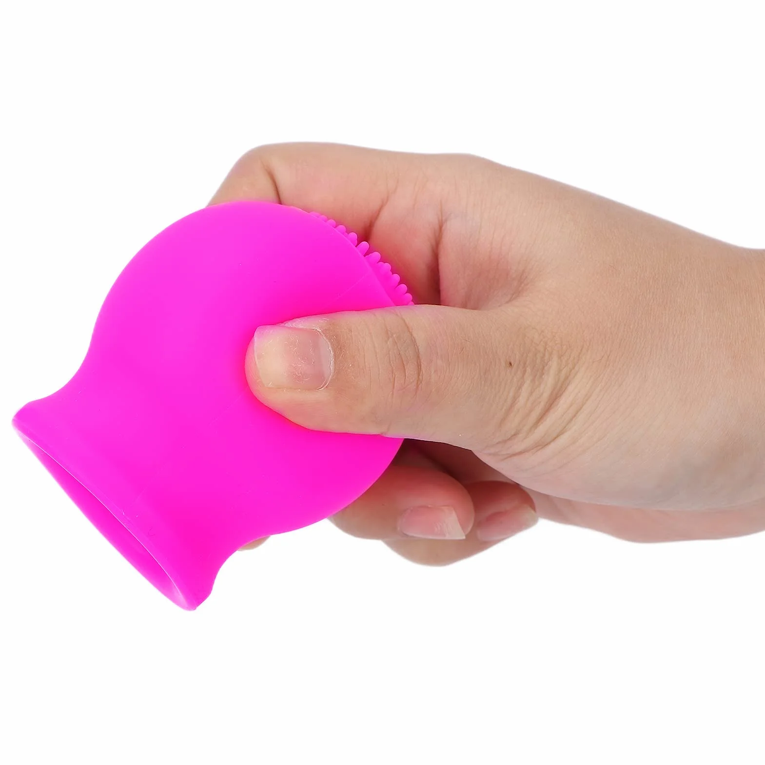 Herramienta de silicona suave para relleno de labios, cepillo de labios natural, dispositivo de boca sexy (rosa)