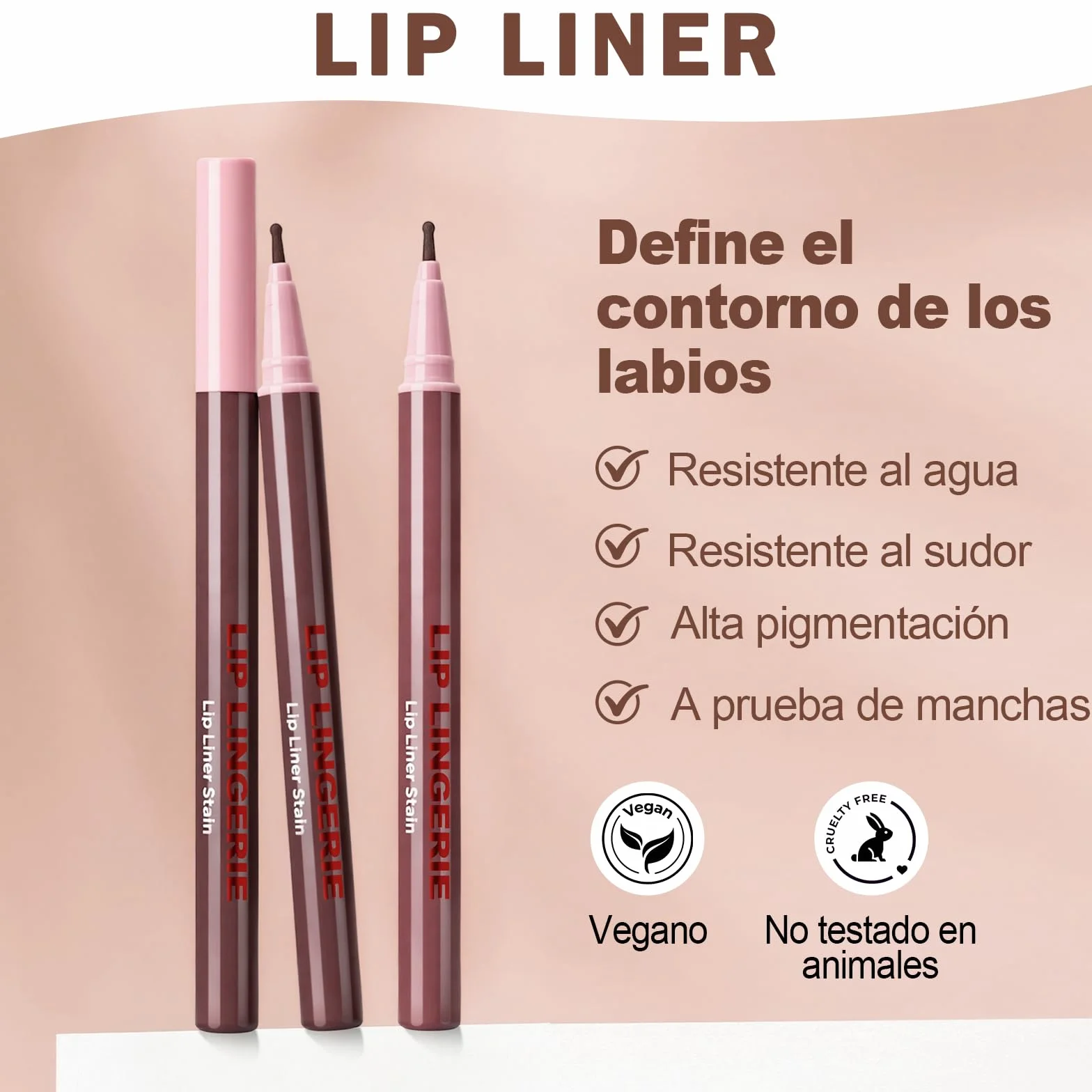 Erinde Delineador Labios Permanente 2 en 1, Texture Cremosa & Transfer Proof, Punta Precisa #07