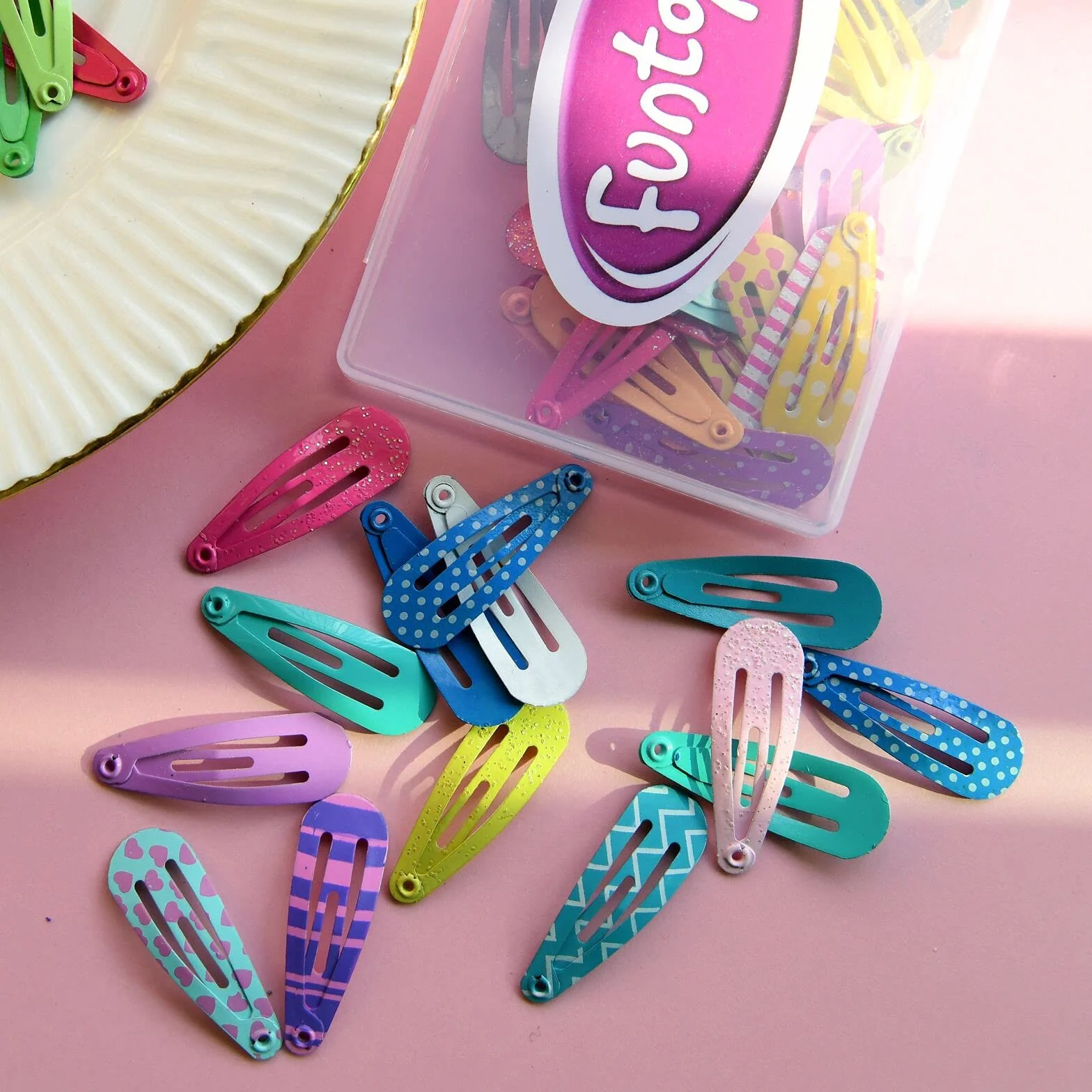Funtopia Pinzas Cabello Niñas 80 Piezas Horquillas Pelo Metal 3 cm Antideslizantes