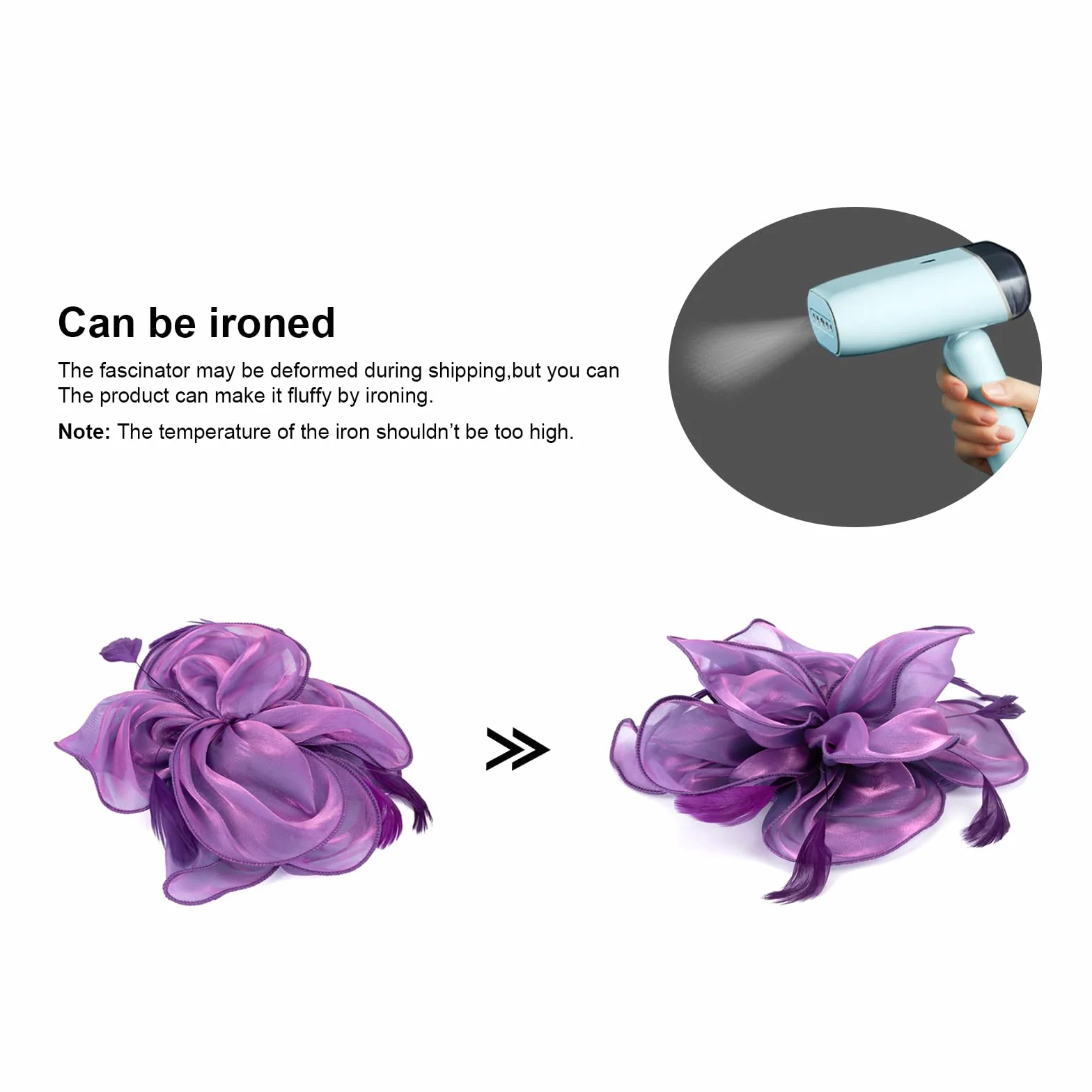 DRESHOW Fascinators Hat Cocktail Tea Party Headwear Organza Cintas Plumas Diadema Clip