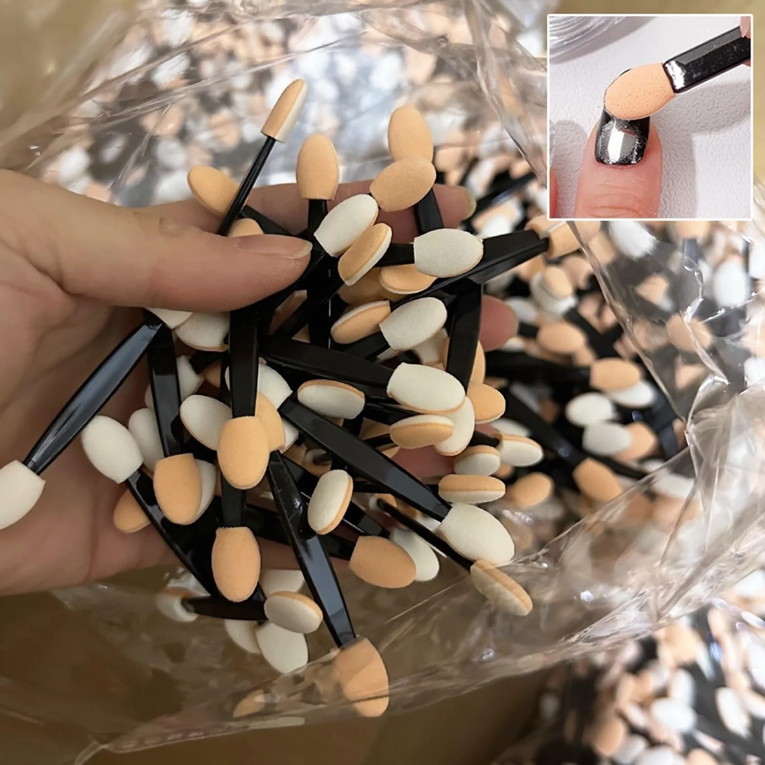 Pinceles para uñas Pincel de esponja de doble punta for polvos de uñas, herramienta multifuncional for manicura para Bricolaje(1000pcs)