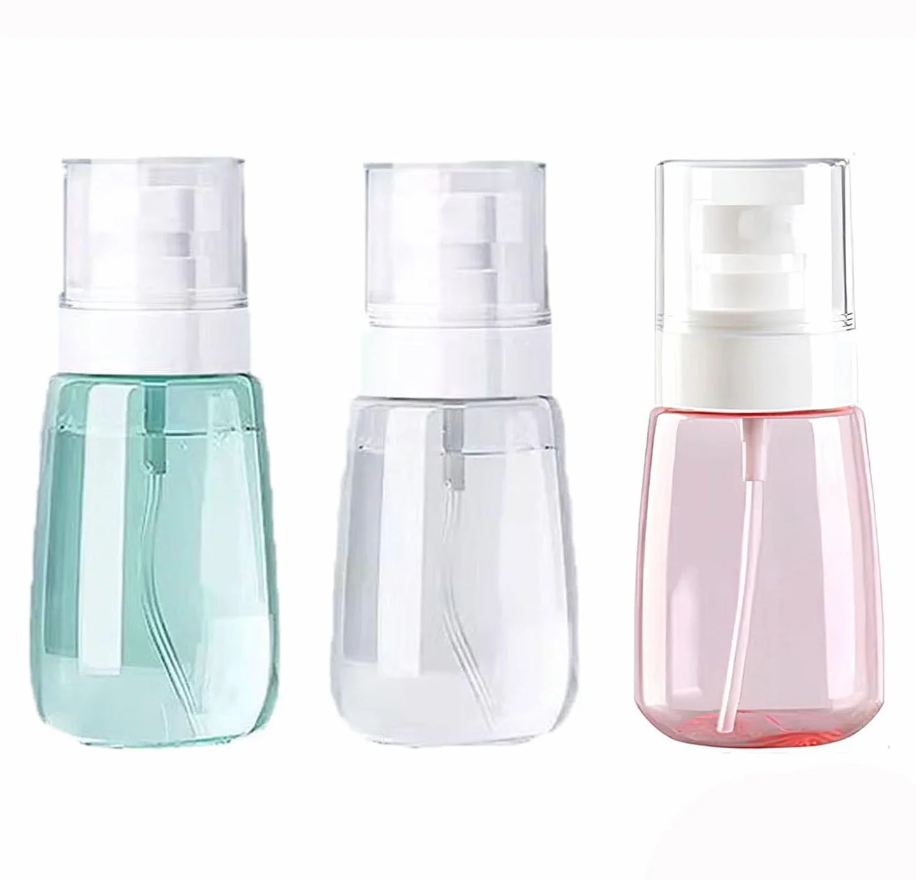 Spray Botella 3 Piezas Atomizador Transparente Vacío 60ML Viaje Perfume Maquillaje Agua Alcohol Contenedor