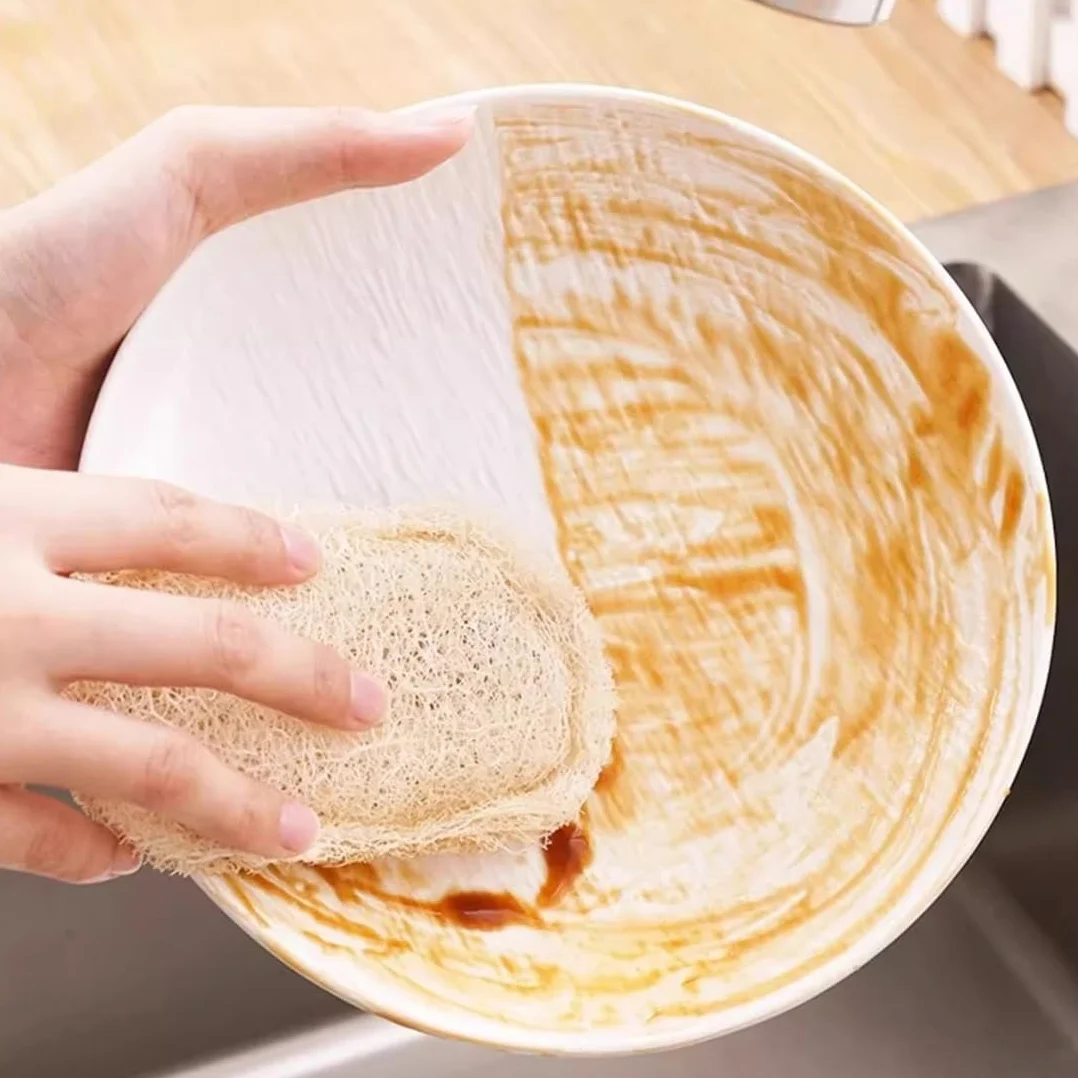 Esponjas naturales de luffa 7×10 cm cuadradas para ducha, baño, cocina