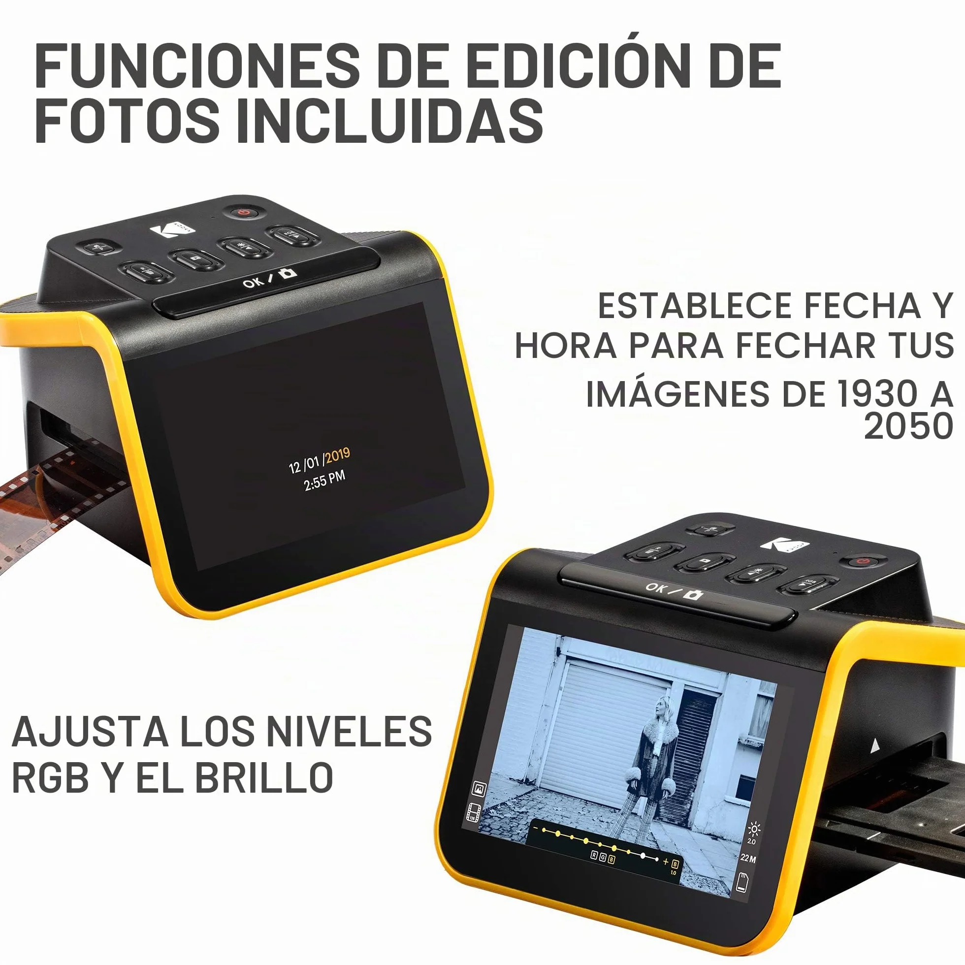 Kodak Slide N SCAN Escáner de Diapositivas 5 Pulgadas LCD 22MP 35mm 126 110 Negativos Digital JPEG