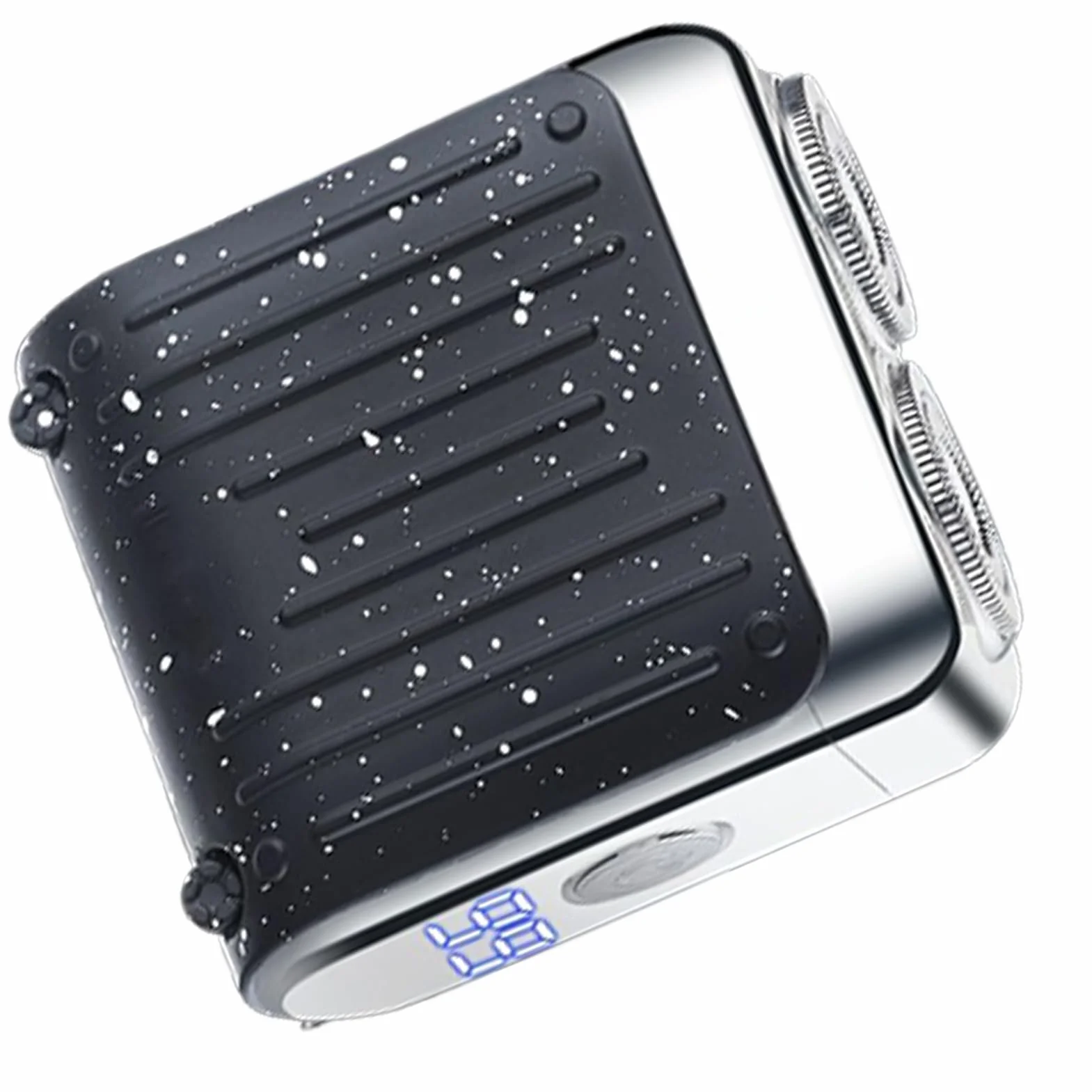 Mini Carga Eléctrica USB Afeitadora Barba Doble Anillo LED Portátil Húmedo Seco