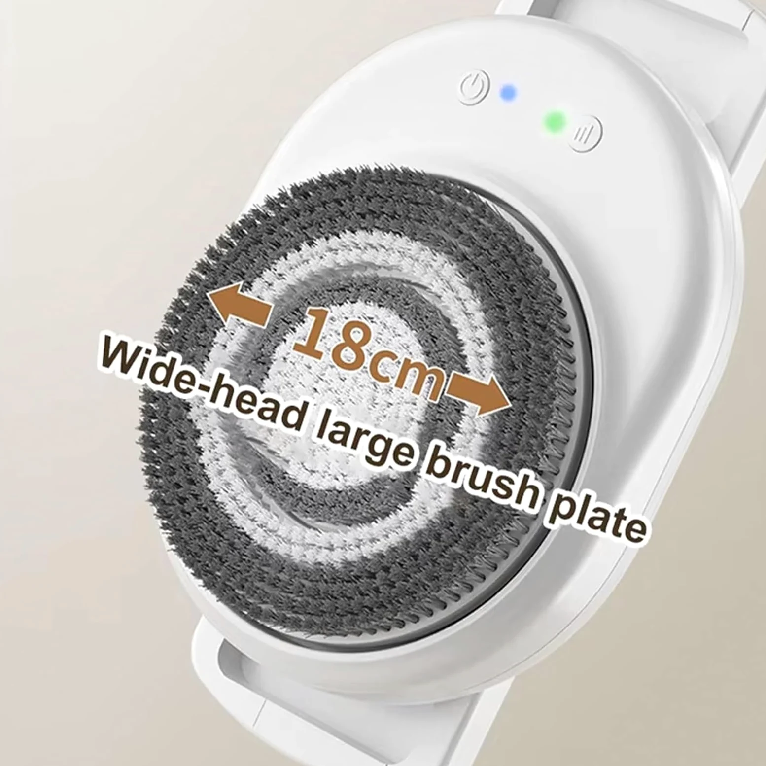 Cepillo Eléctrico para La Espalda para La Ducha, con Cerdas Suaves Exfoliantes, Cepillo Corporal Manos Libres para Montaje En Pared para Limpieza, 3 Velocidades Y 3 Cabezales De Cepillo