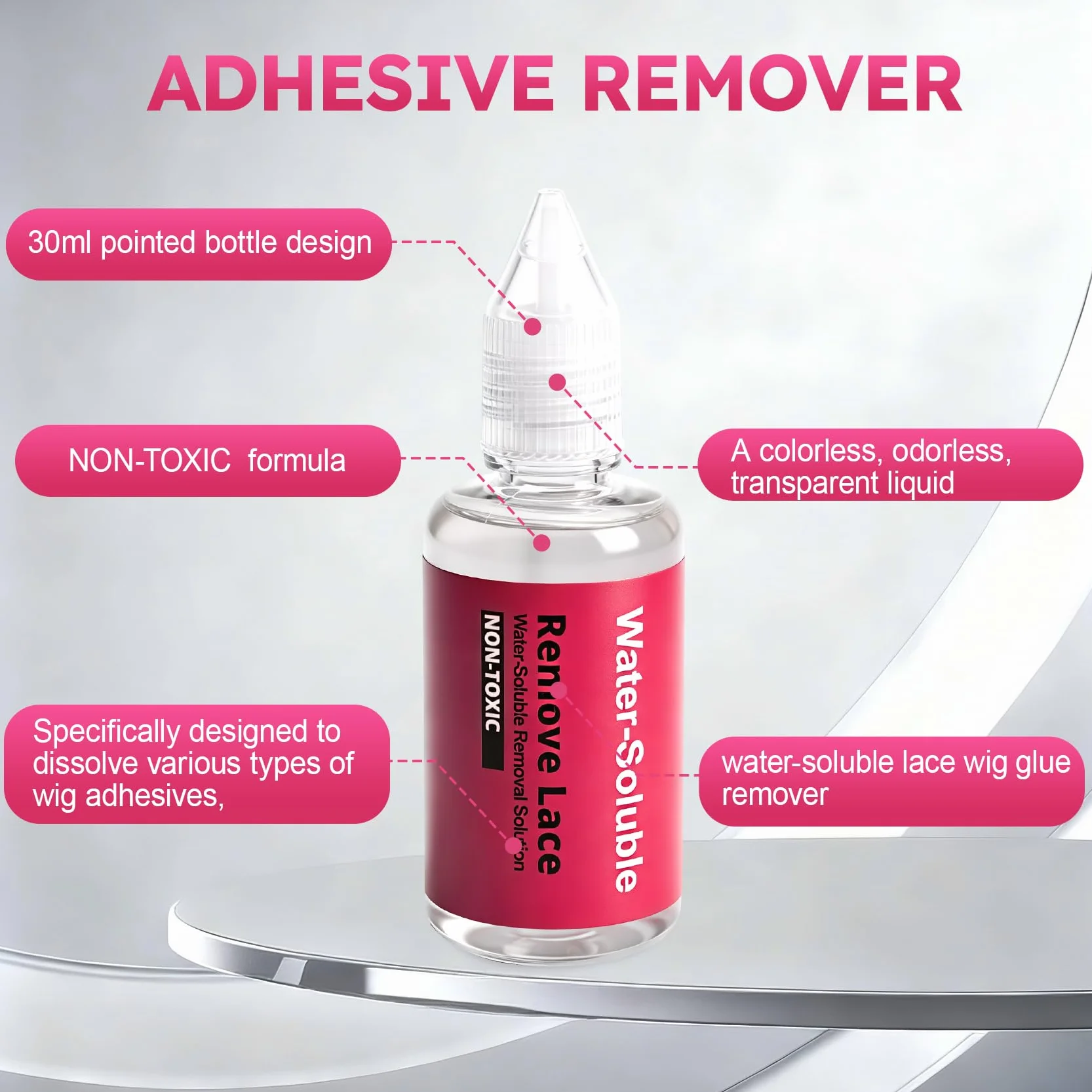Removedor de Adhesivo para Pelucas de Encaje, 30 ml