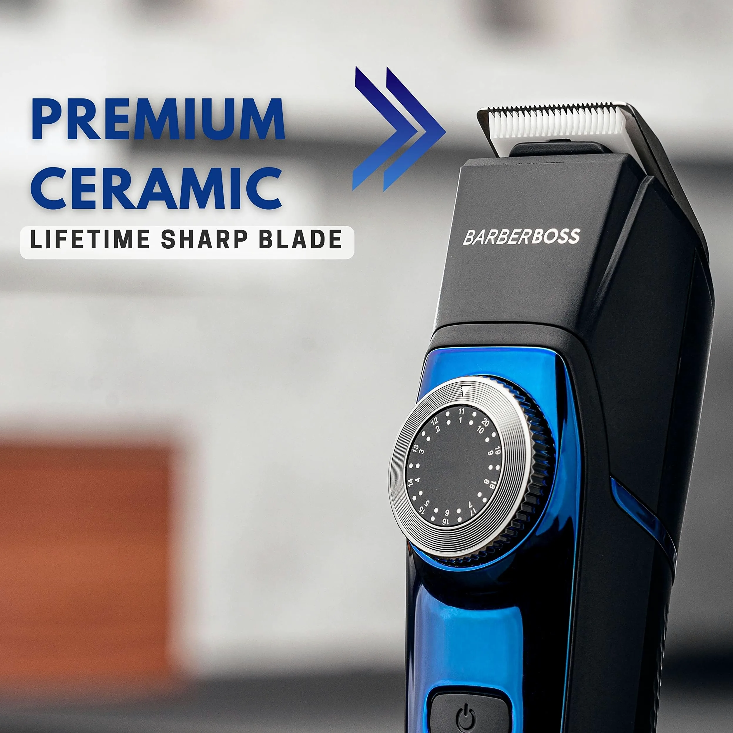 BarberBoss Kit de cuidado personal inalámbrico 5 en 1 para hombre, dial de precisión, 39 posiciones de longitud, cortadora de cabello y barba para hombres