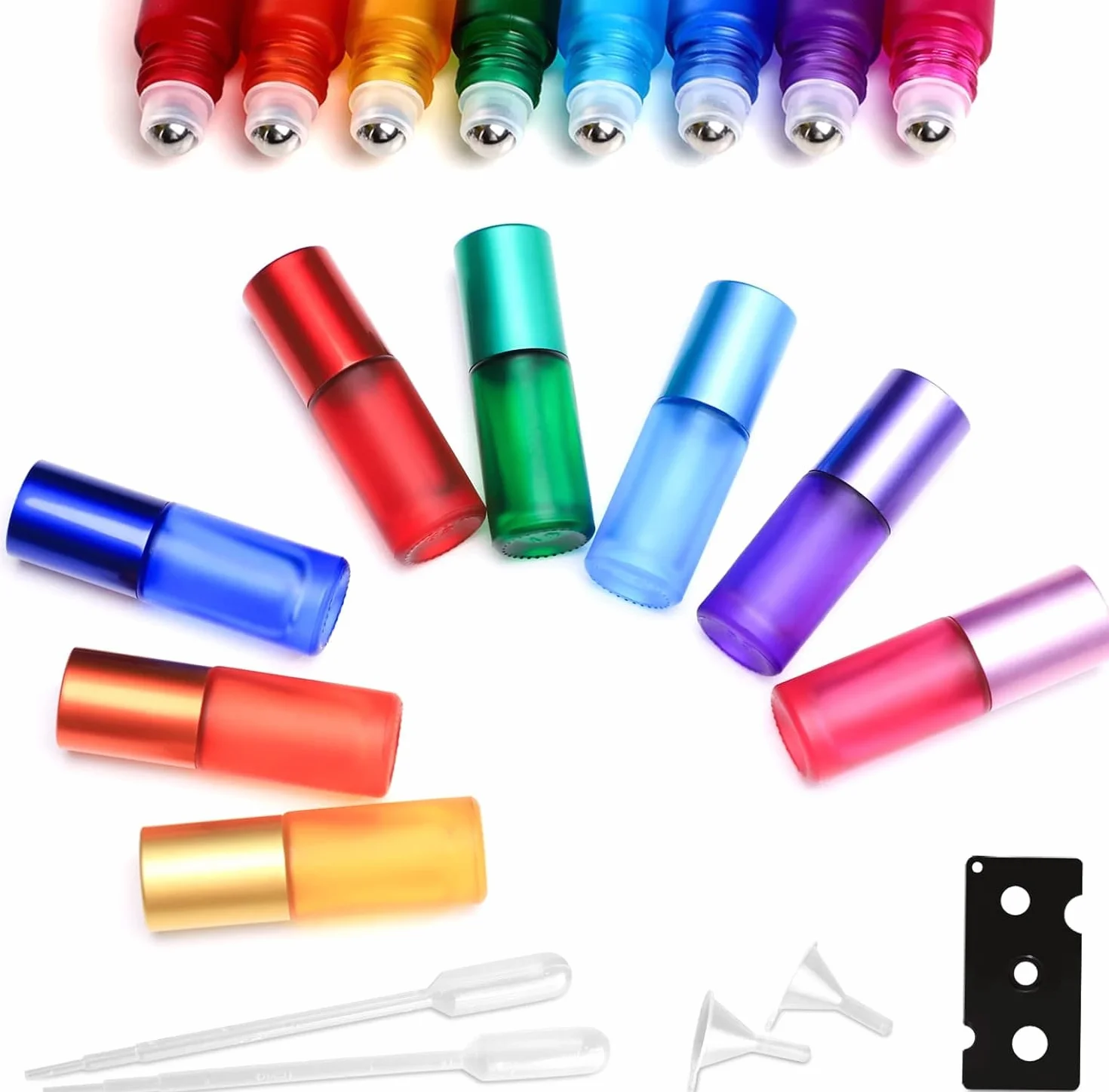 Roll On Aceites Esenciales 5ml 8 Pcs Botella Esmerilada Cristal Aromaterapia Perfumes