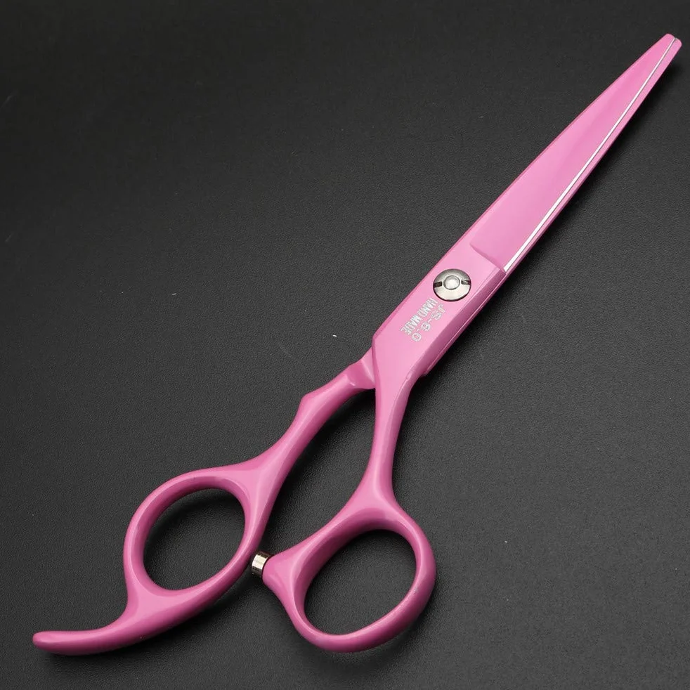 JIESENYU Tijeras de peluquería profesional de alta gama de 6 pulgadas, acero 440C, color rosa (juego de 3)