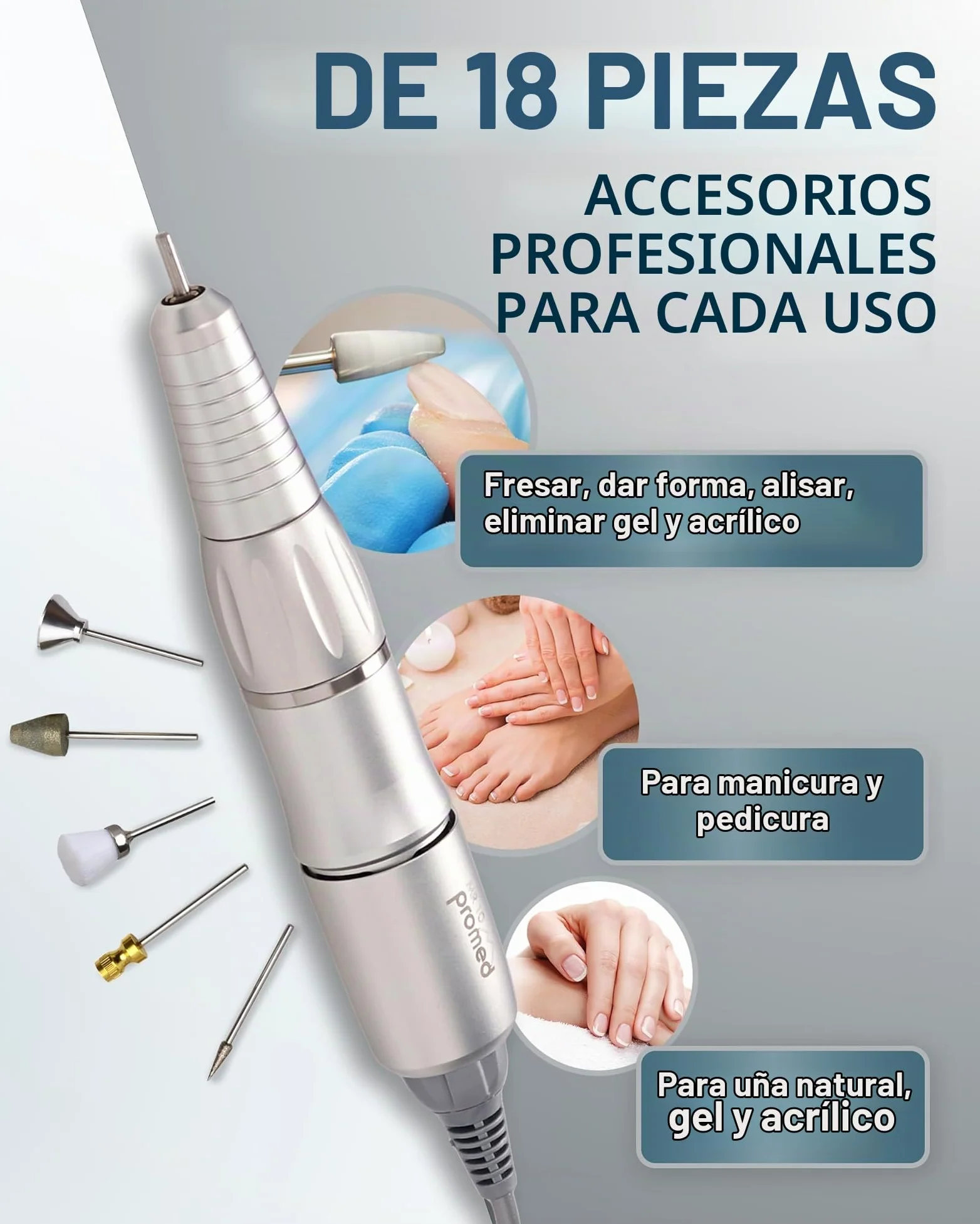 Promed The File 1130 - Aparato de pedicura y manicura, color morado