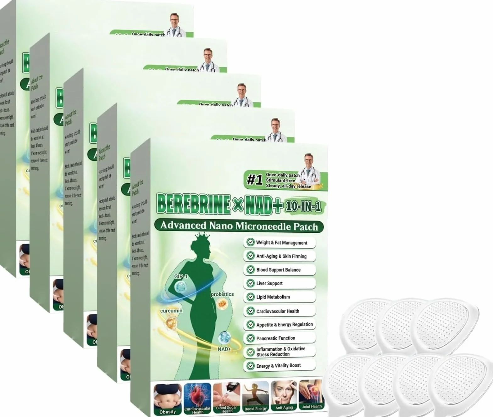 Parches de cuidado corporal Moringa Lote de 2 a 6 cajas 7 parches por caja