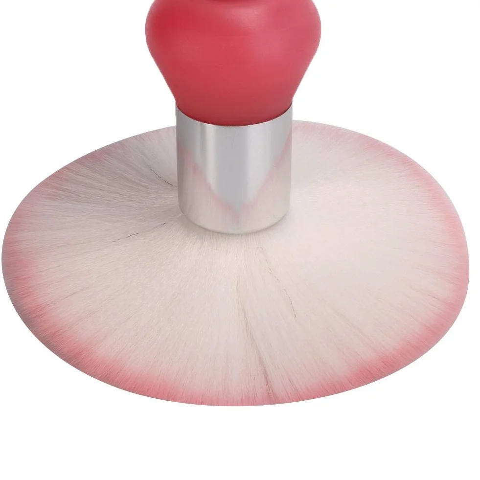 Plumero suave para cara y cuello, Mini cepillo de pelo ligero para peluquería y recortes (Rosado)
