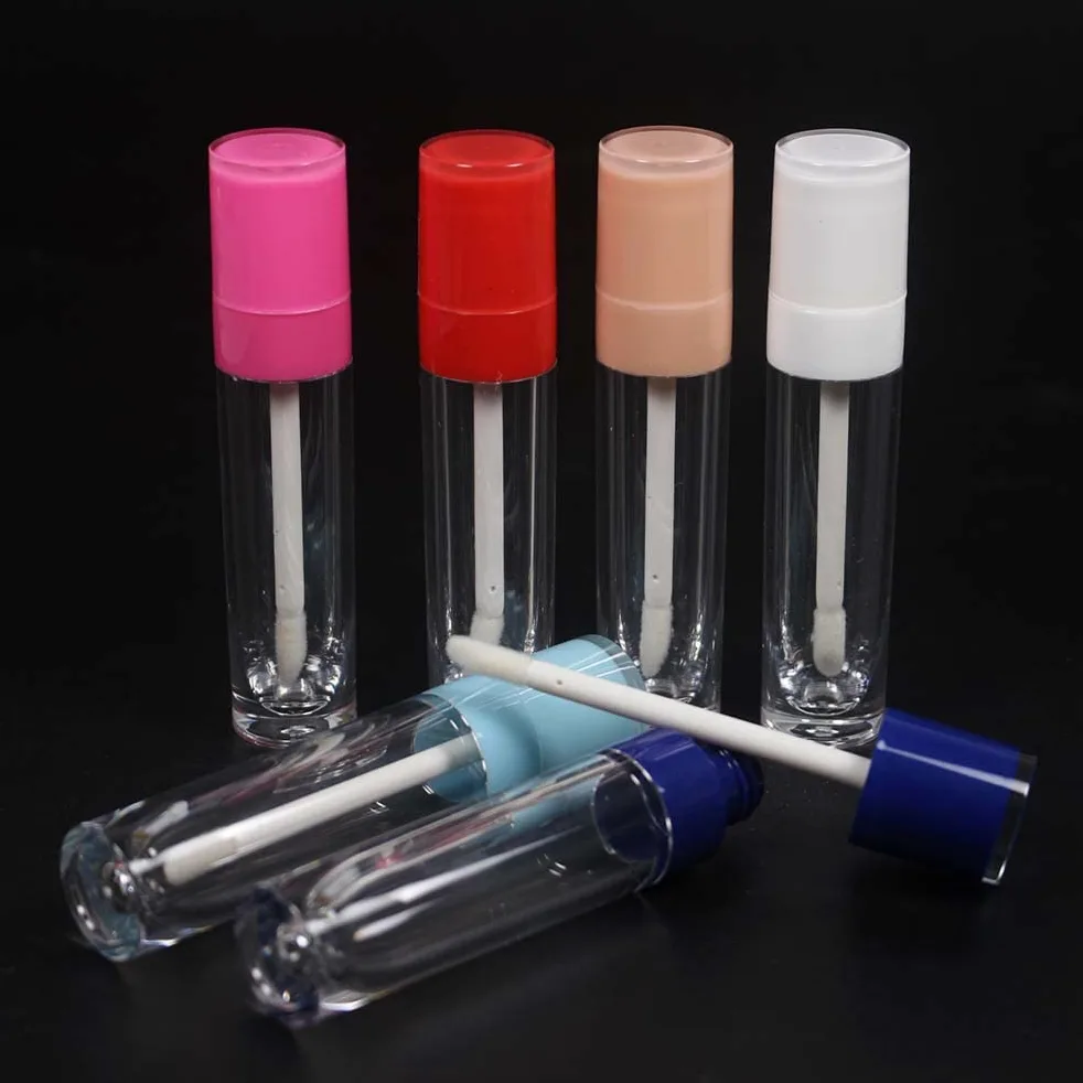 24 tubos de brillo de labios redondos vacíos de 6 ml, Rosa/Rebel Fun.,