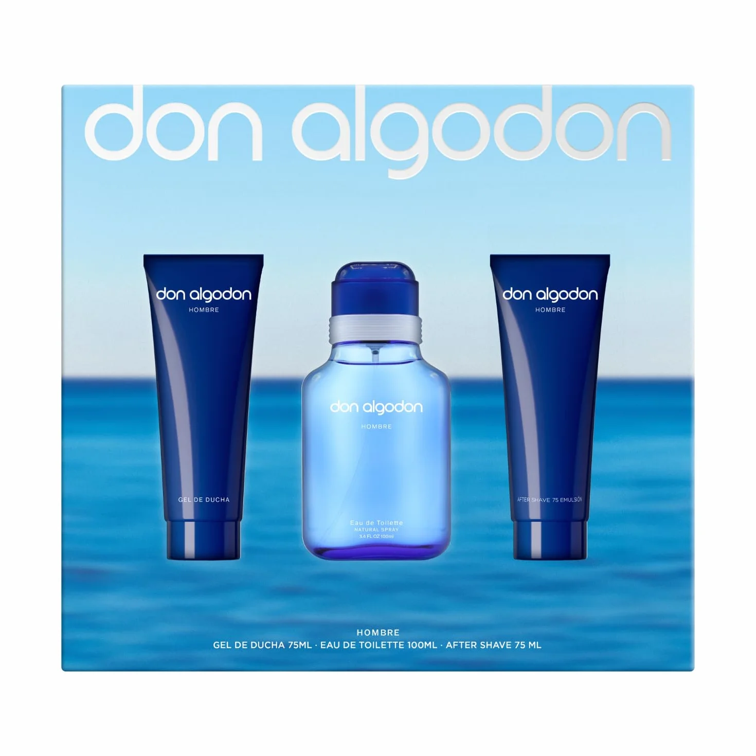 Don Algodón Set Tripack Hombre EDT 100 ml + After Shave 75 ml + Gel Ducha 75 ml