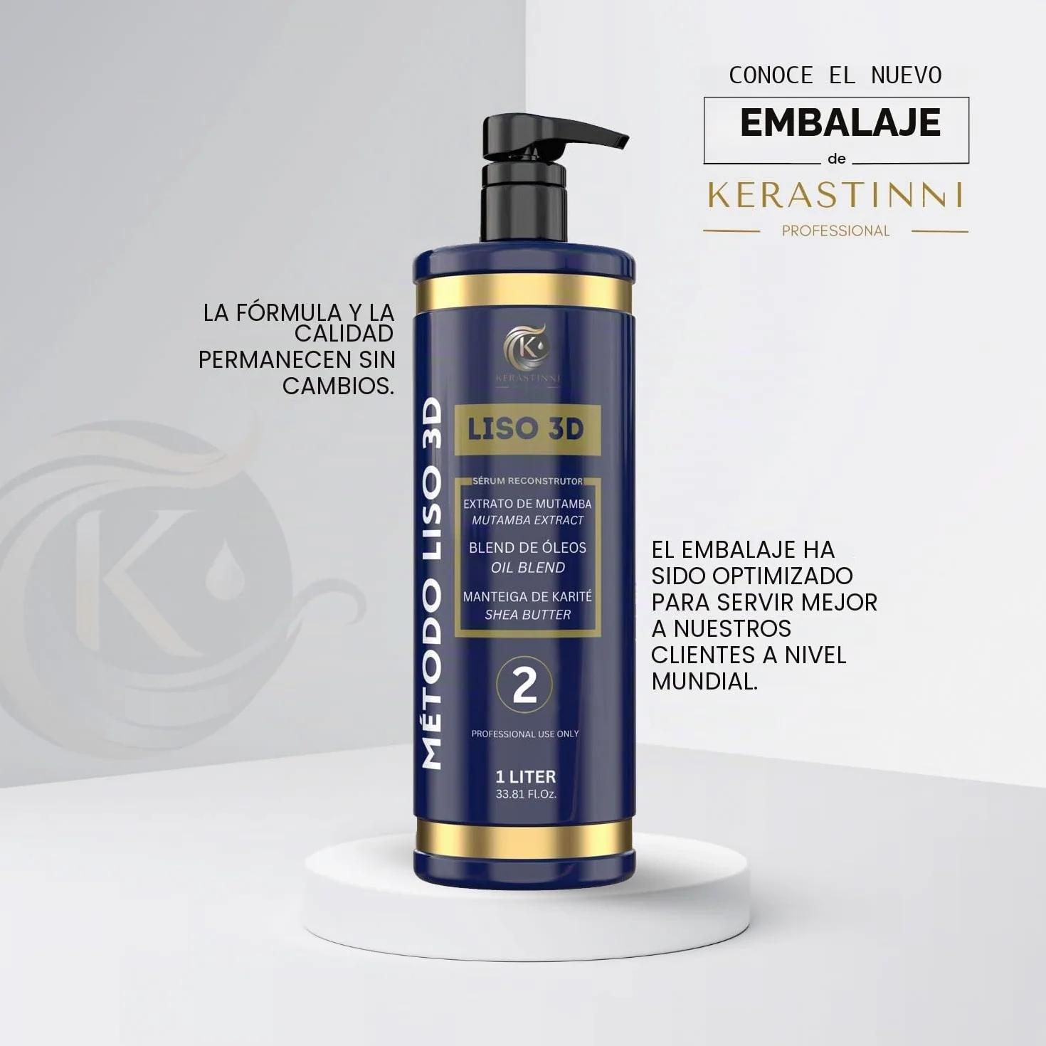 Kerastinni Tratamiento de alisado permanente Metodo Liso 3D, 1000 ml