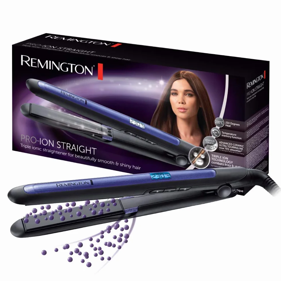 Remington Plancha Pelo Pro-Ion cerámica turmalina 150-230°C LCD S7710