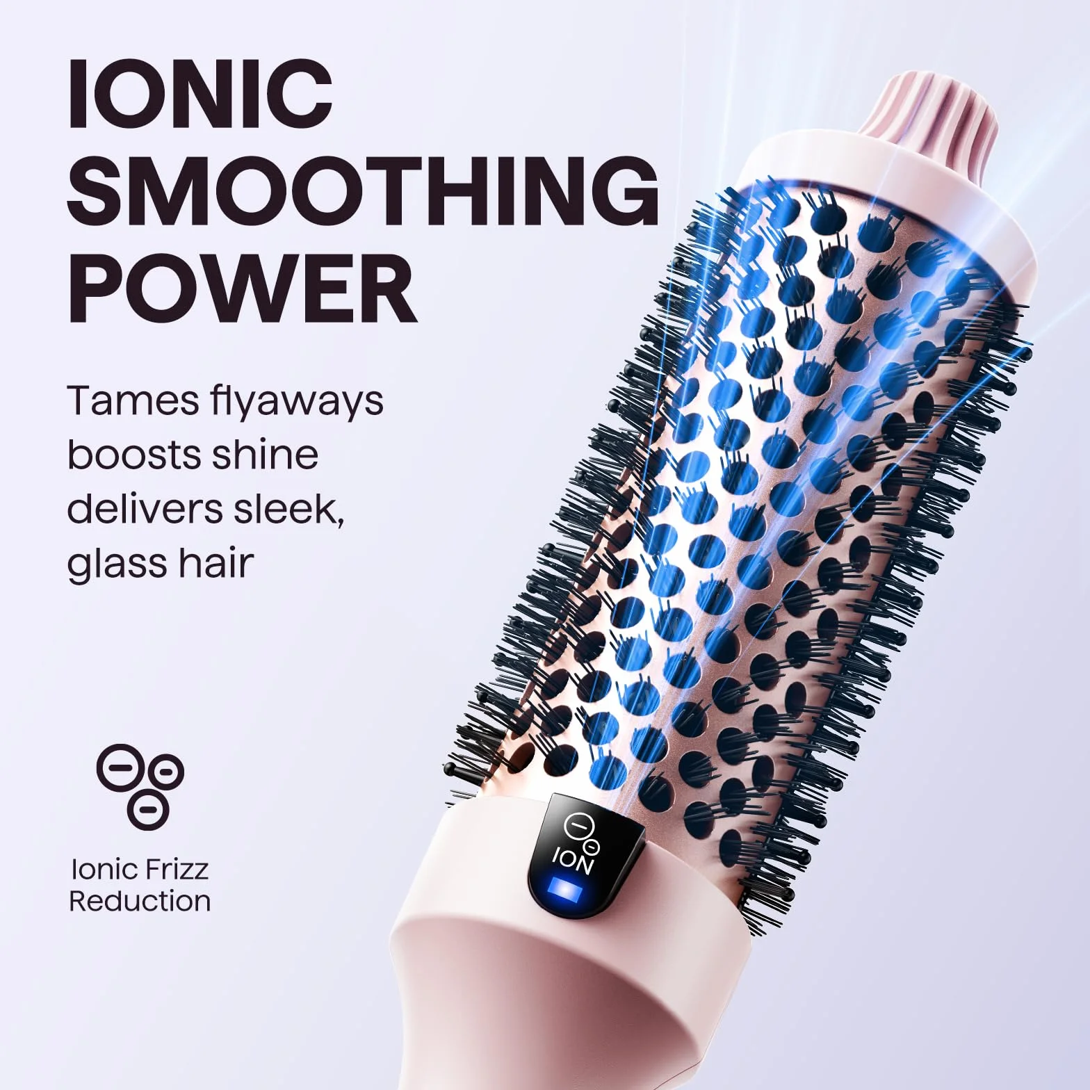 Wavytalk Thermal Brush 38mm, Cepillo Termico Redondo Electrico Rizador De Pelo, Tecnología Iónica Para Cabello Más Liso, Menos Dañola, 5 Ajustes De Temperatura, Blowout Boost, Rosa Sakura