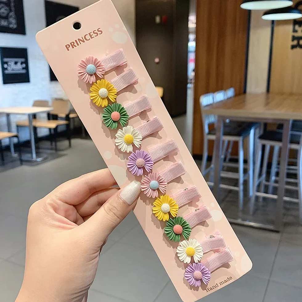 Accesorios Pelo Niña 40 Piezas Flores Frutas Arcoíris Lazos Pinzas No Dañan Cabello Clips