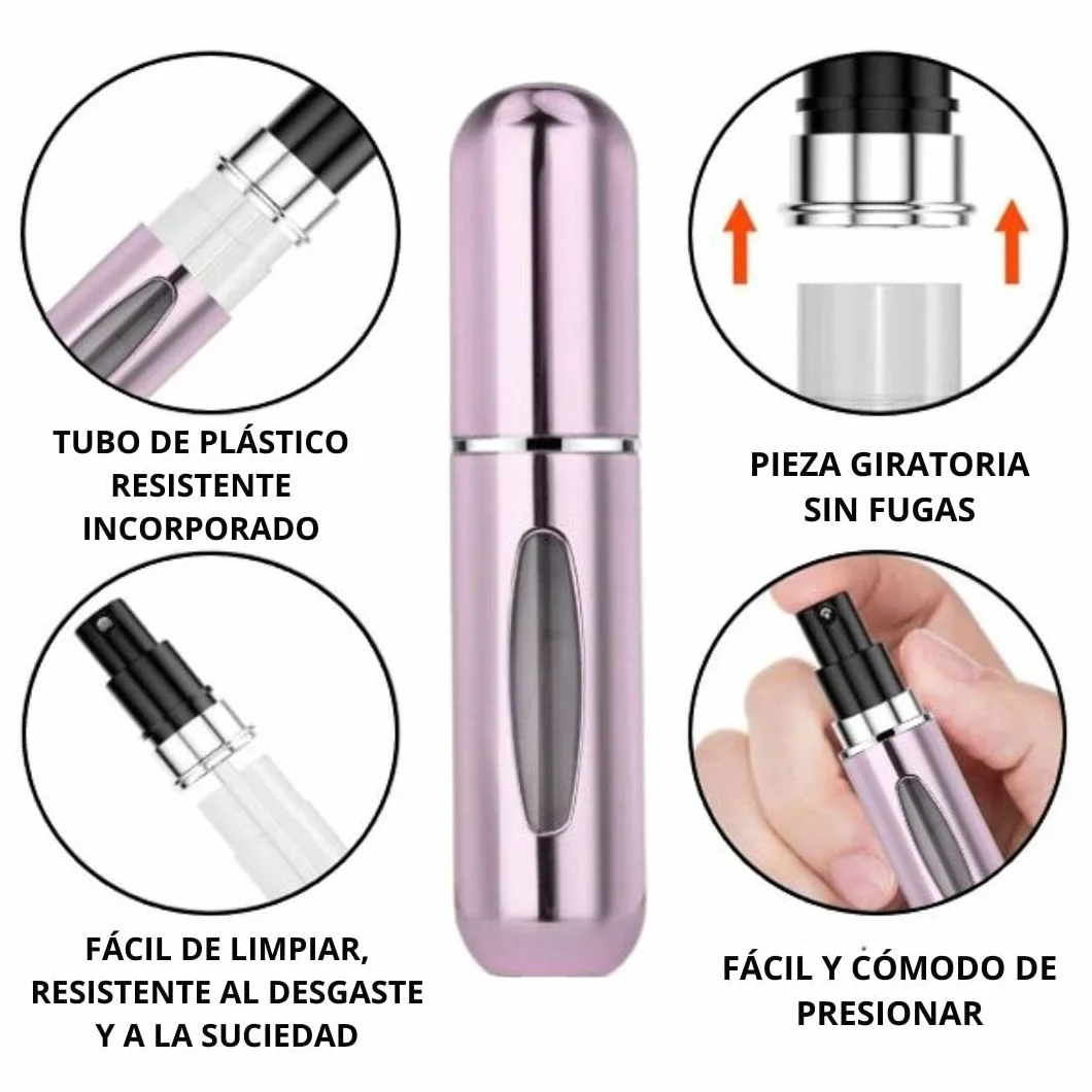 Atomizador Perfume Recargable 5ML, Mini Botella Rociadora Portátil, Pulverizador Colonia Sin Fugas, 3 PCS